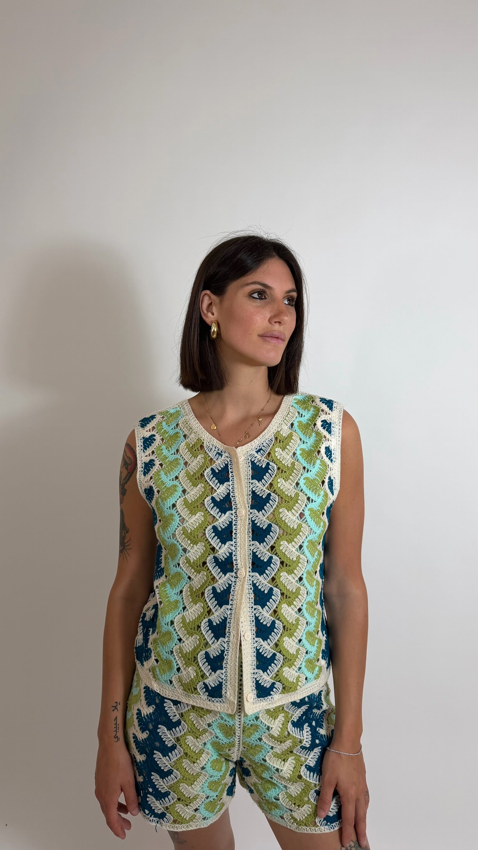 Set Crochet Rainbow Verde
