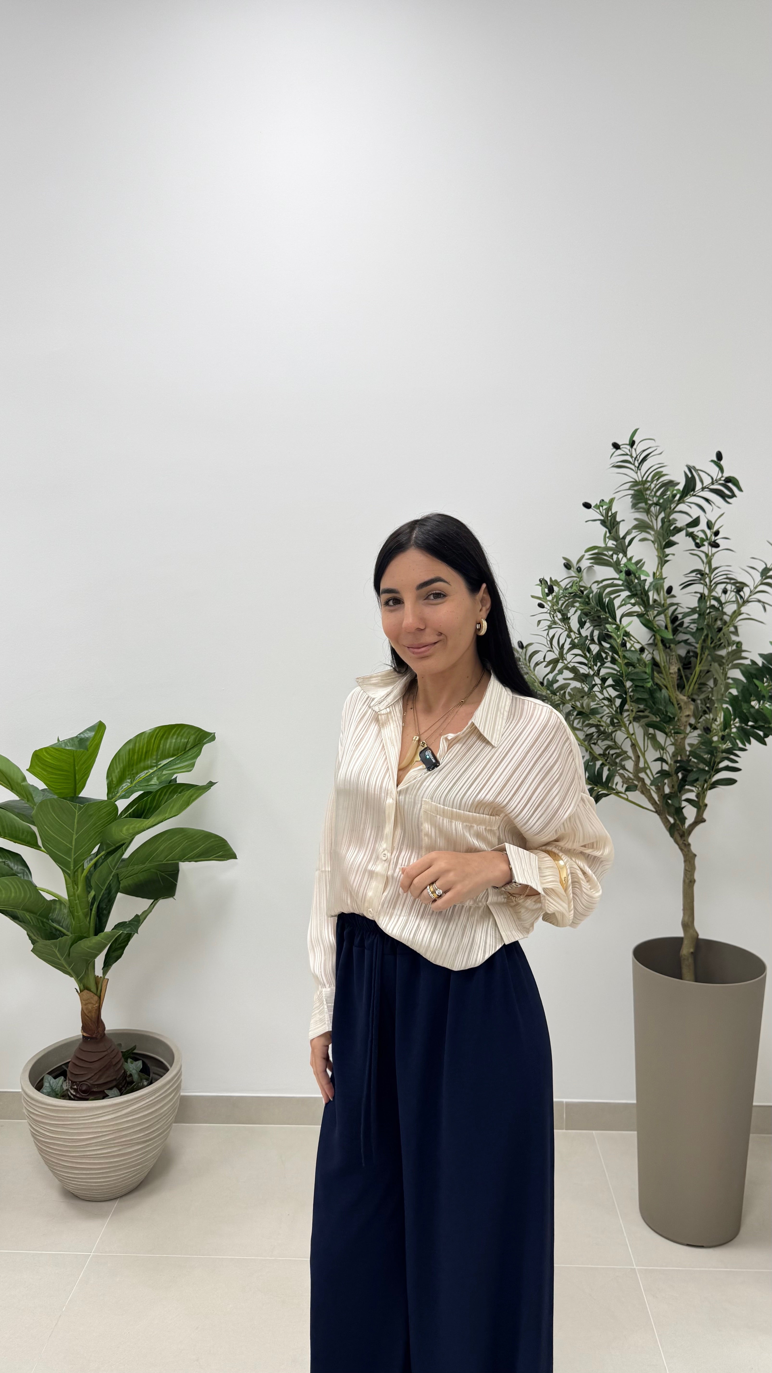 Camicia trasparenze nocciola