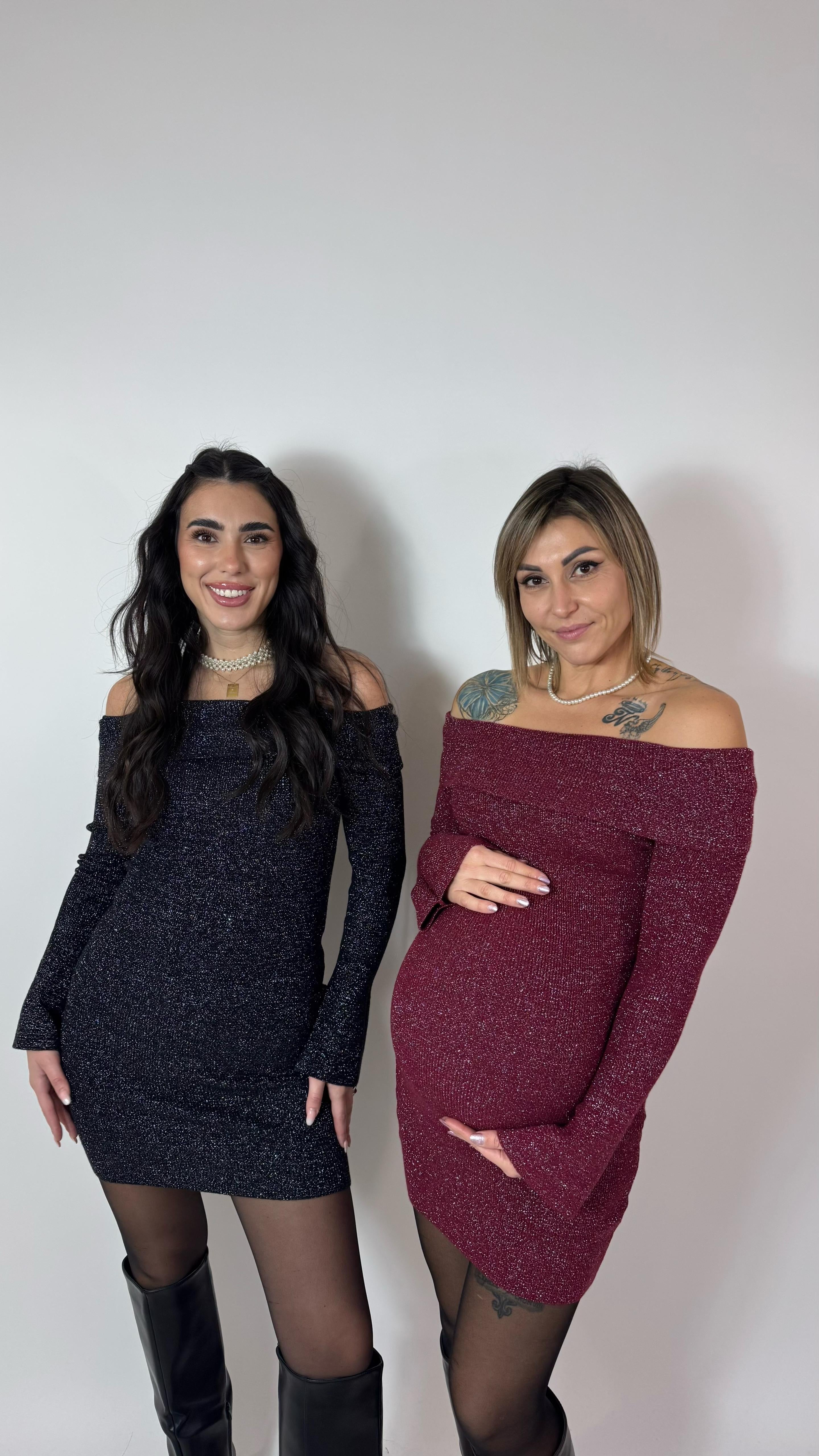 Minidress Shiffer Lurex Burgundy