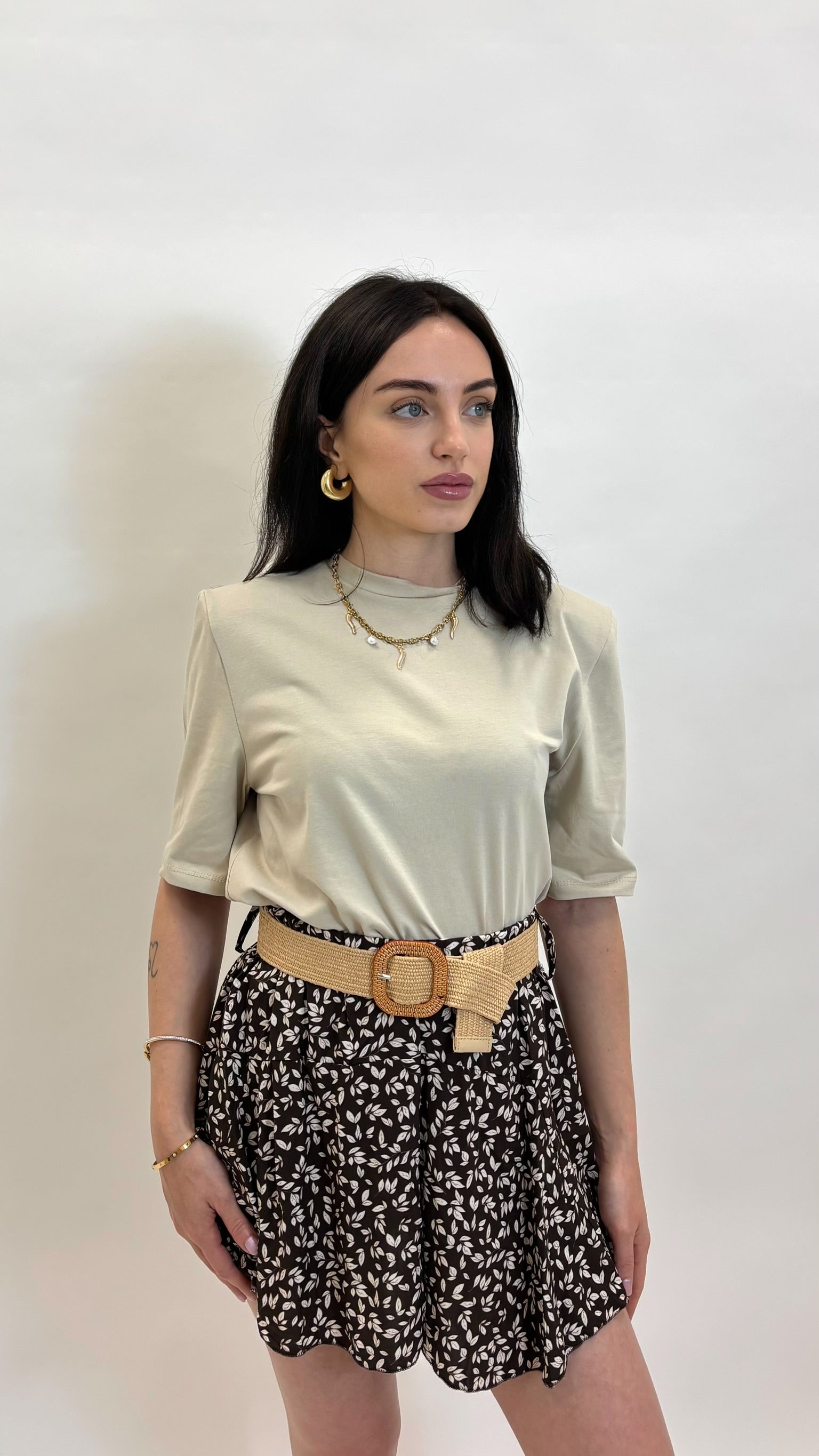 Skort Bloom con Cintura Choco