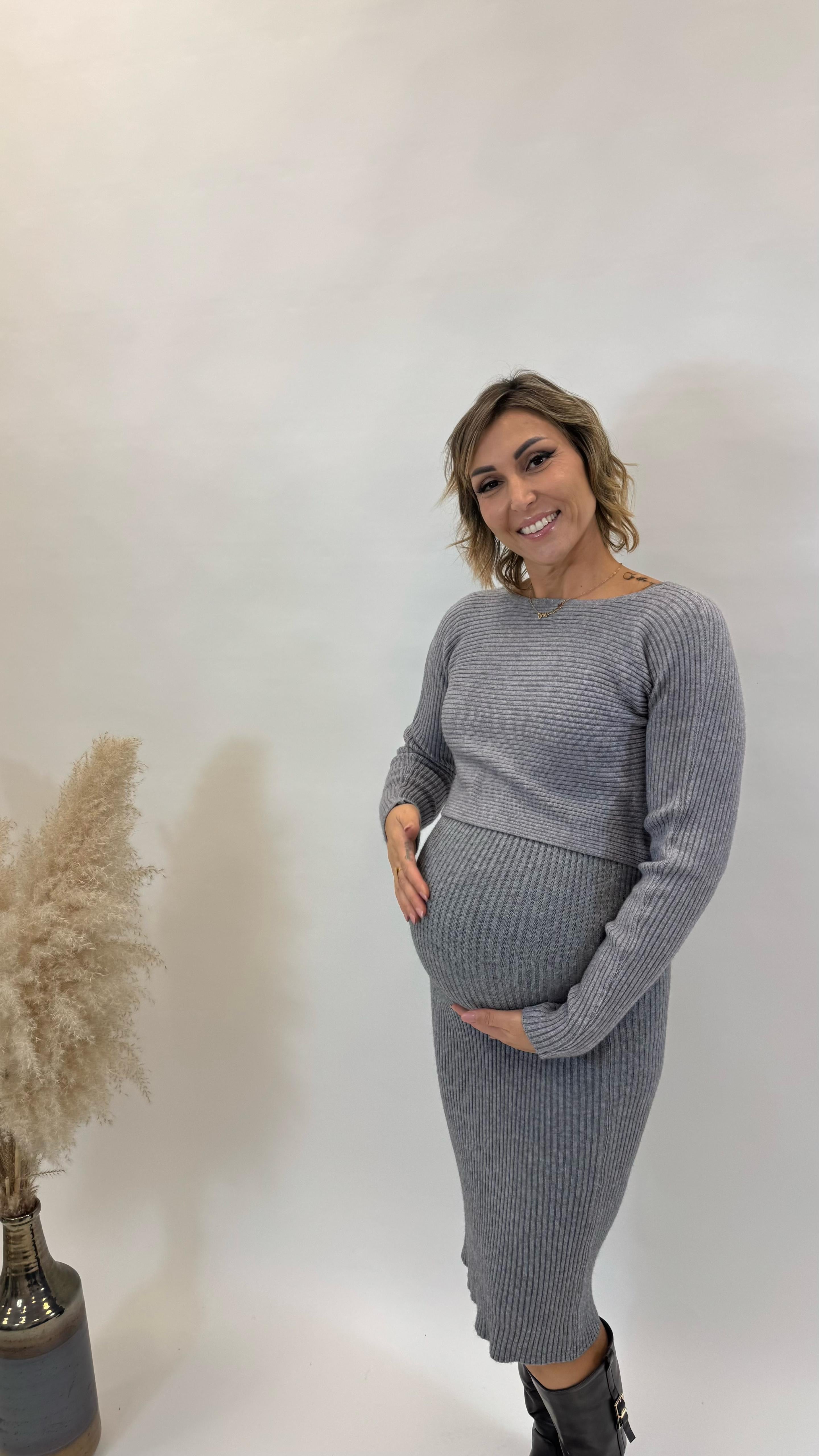 Abito Due Pezzi Grigio Perla