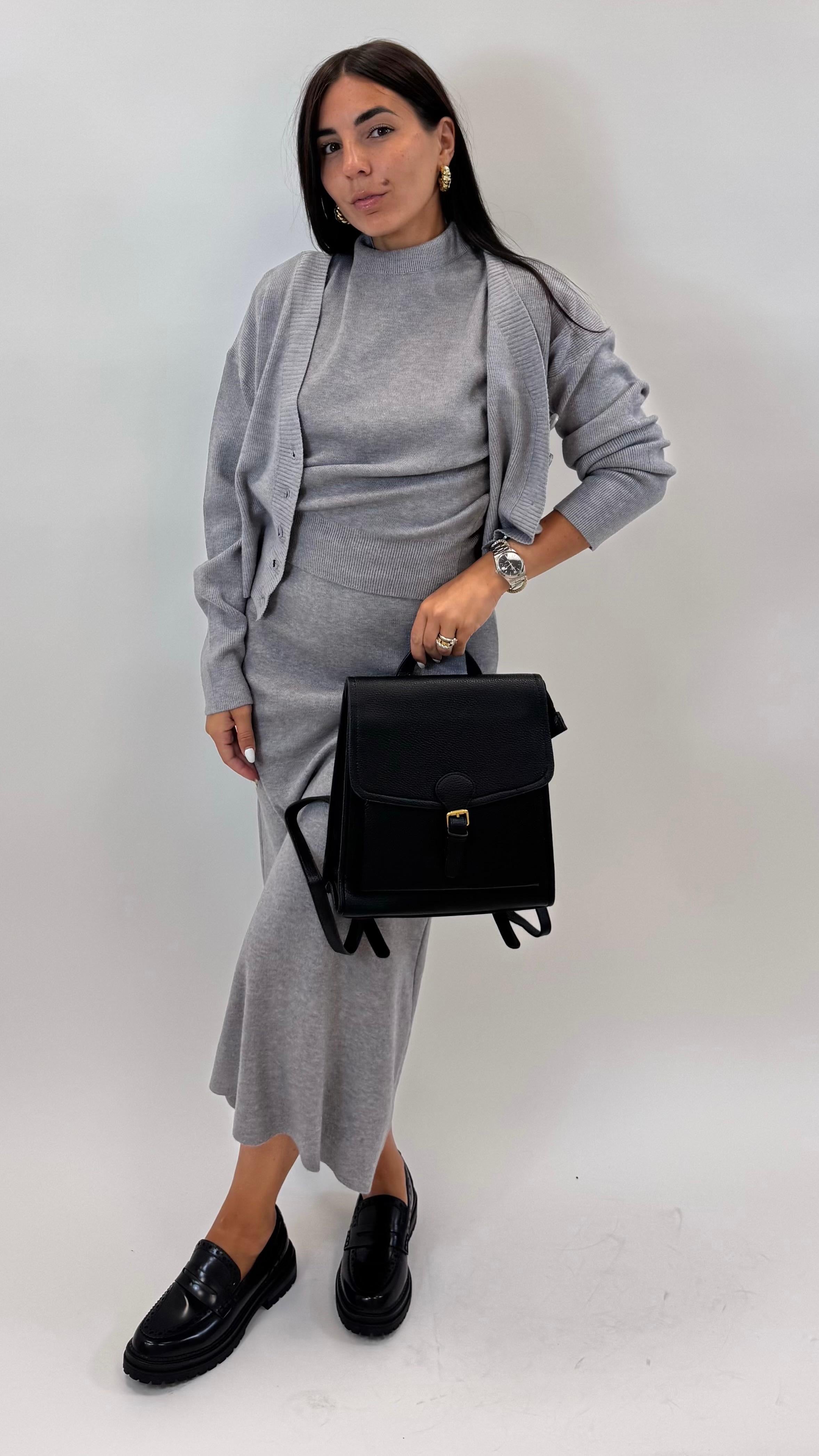 Set Longuette e Dolcevita Grigio Perla
