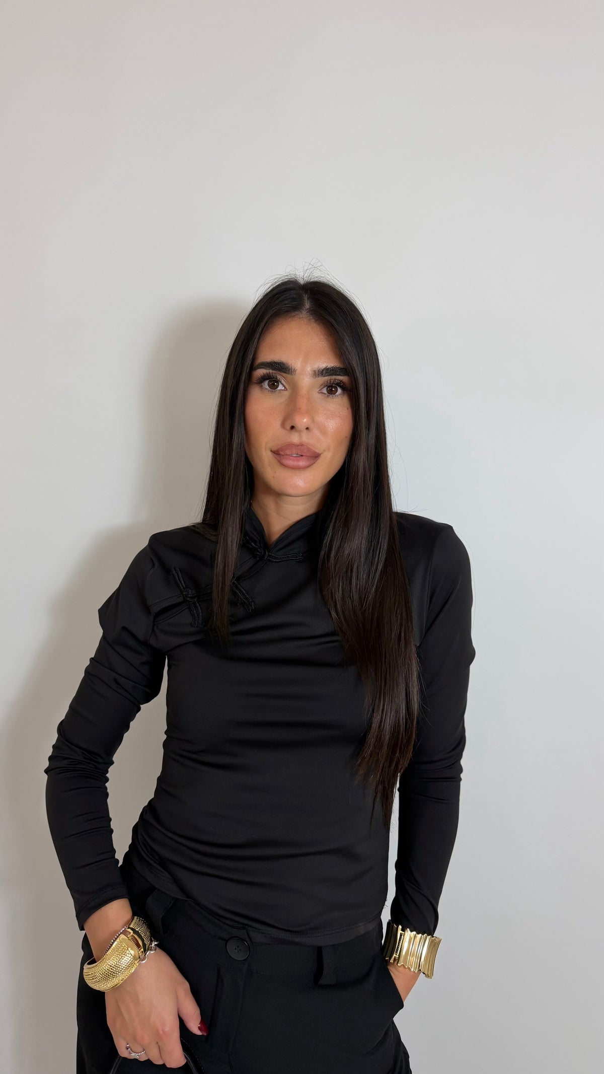 Pantalone Tailored Wide Leg Nero