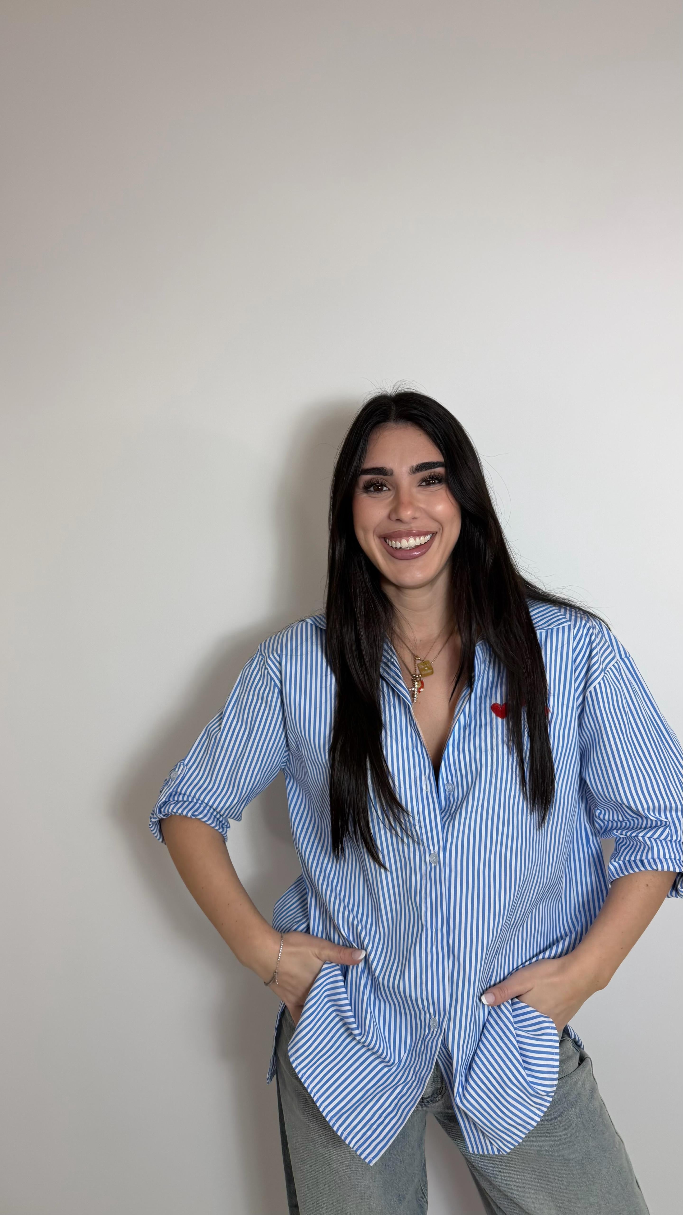 Camicia Oxford Hearts Celeste