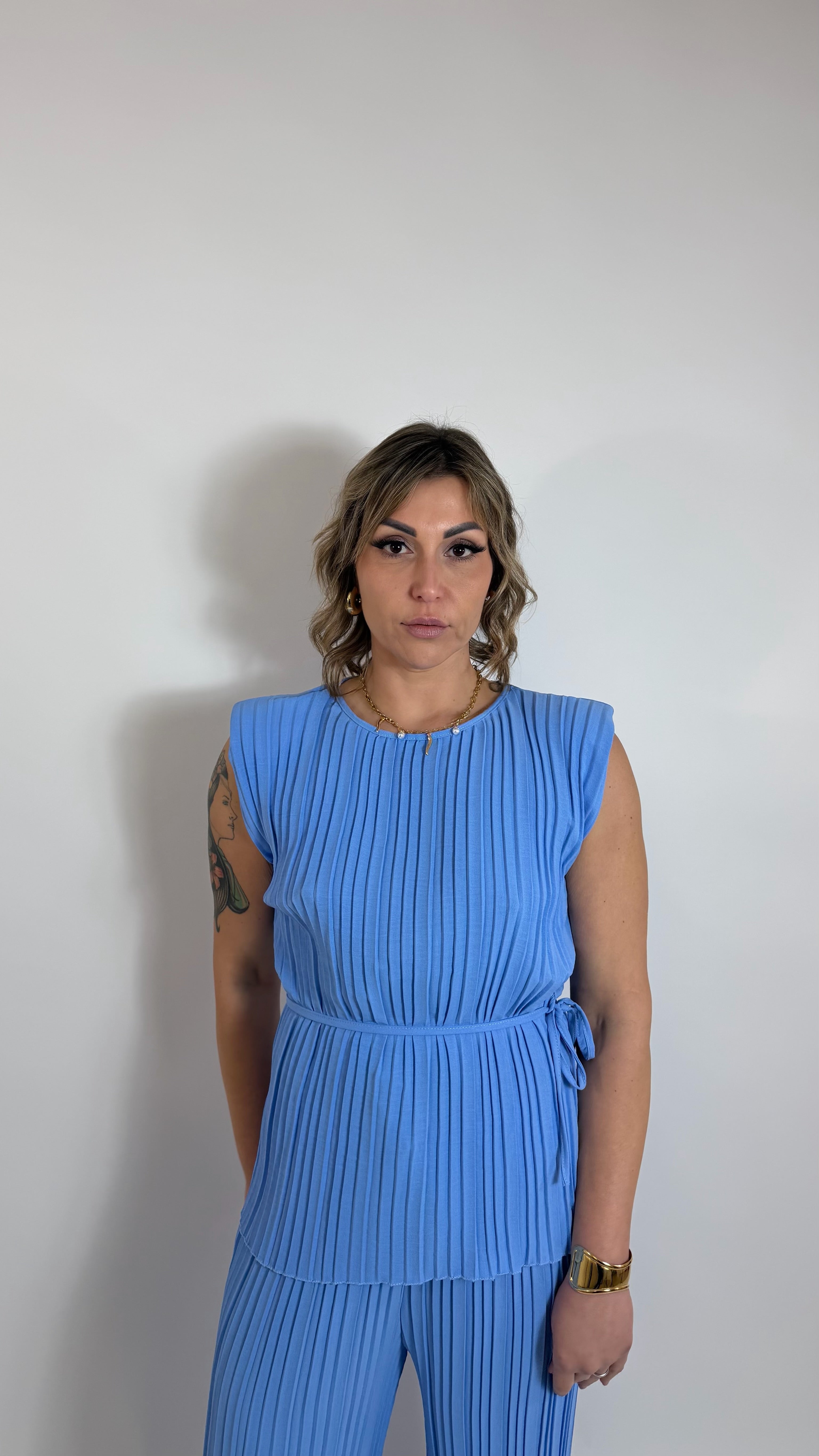 Plissè Couture Set Cielo