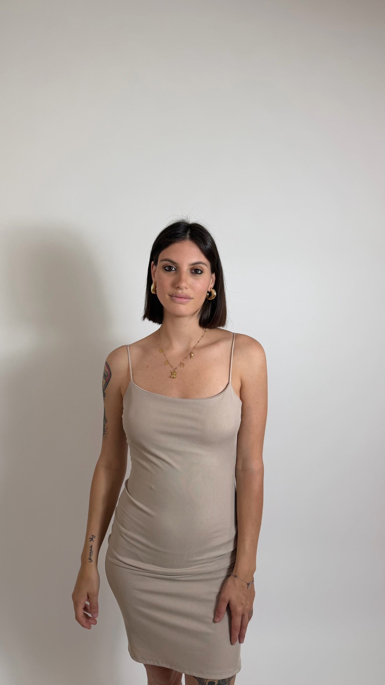Mini Abito Basic Nude