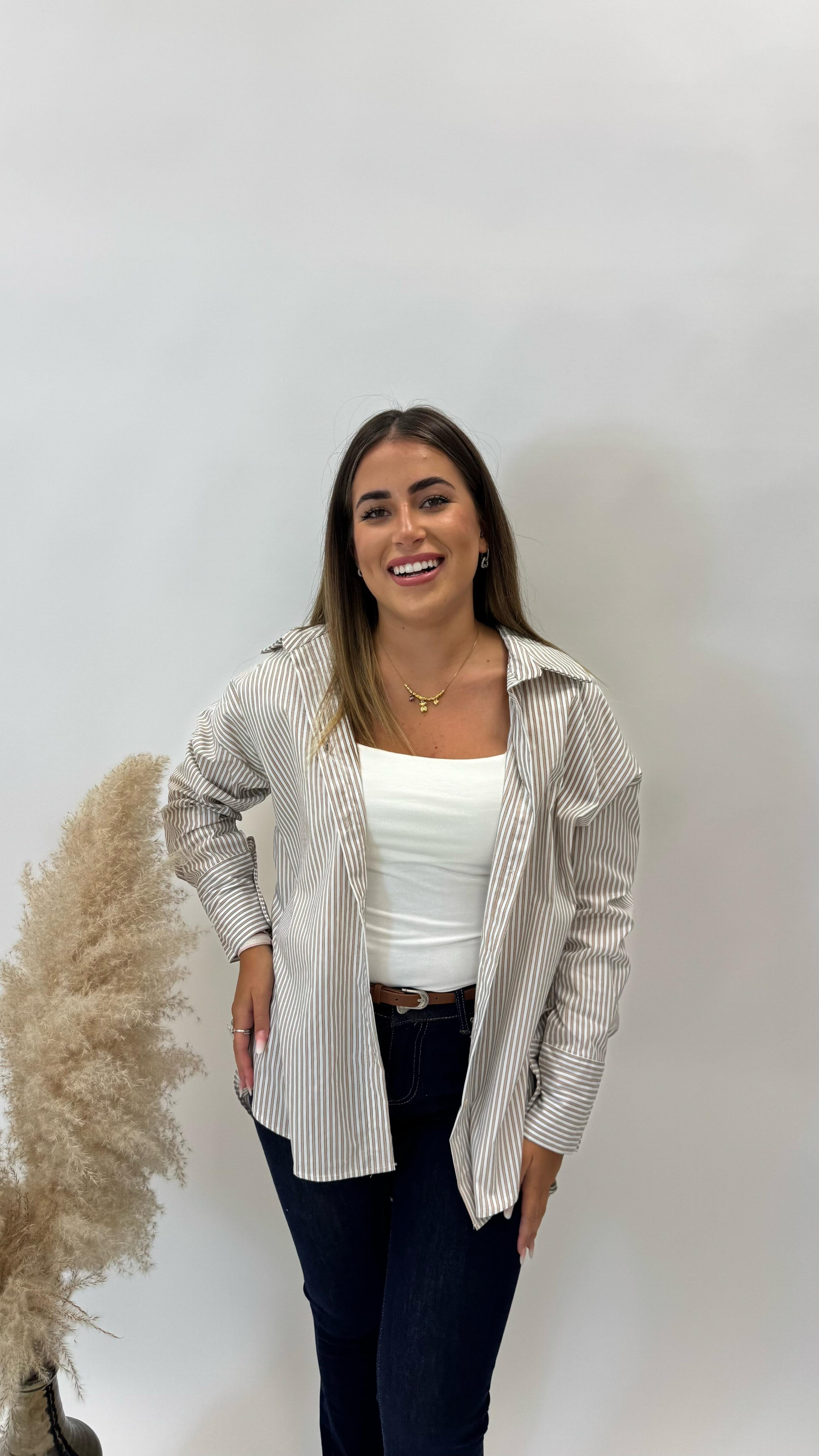 Camicia Stripes Camel