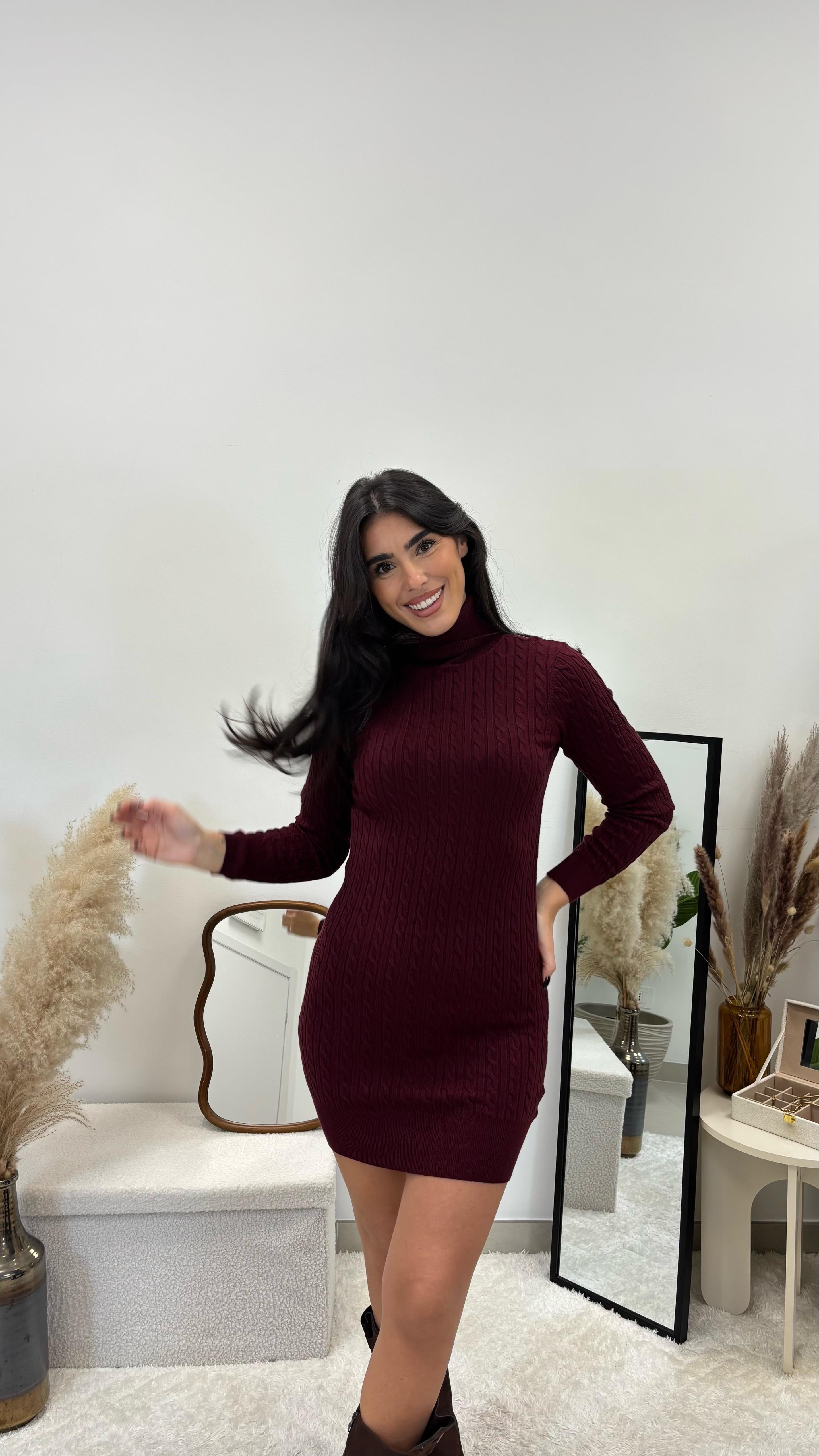 Abito Treccia Chic Burgundy
