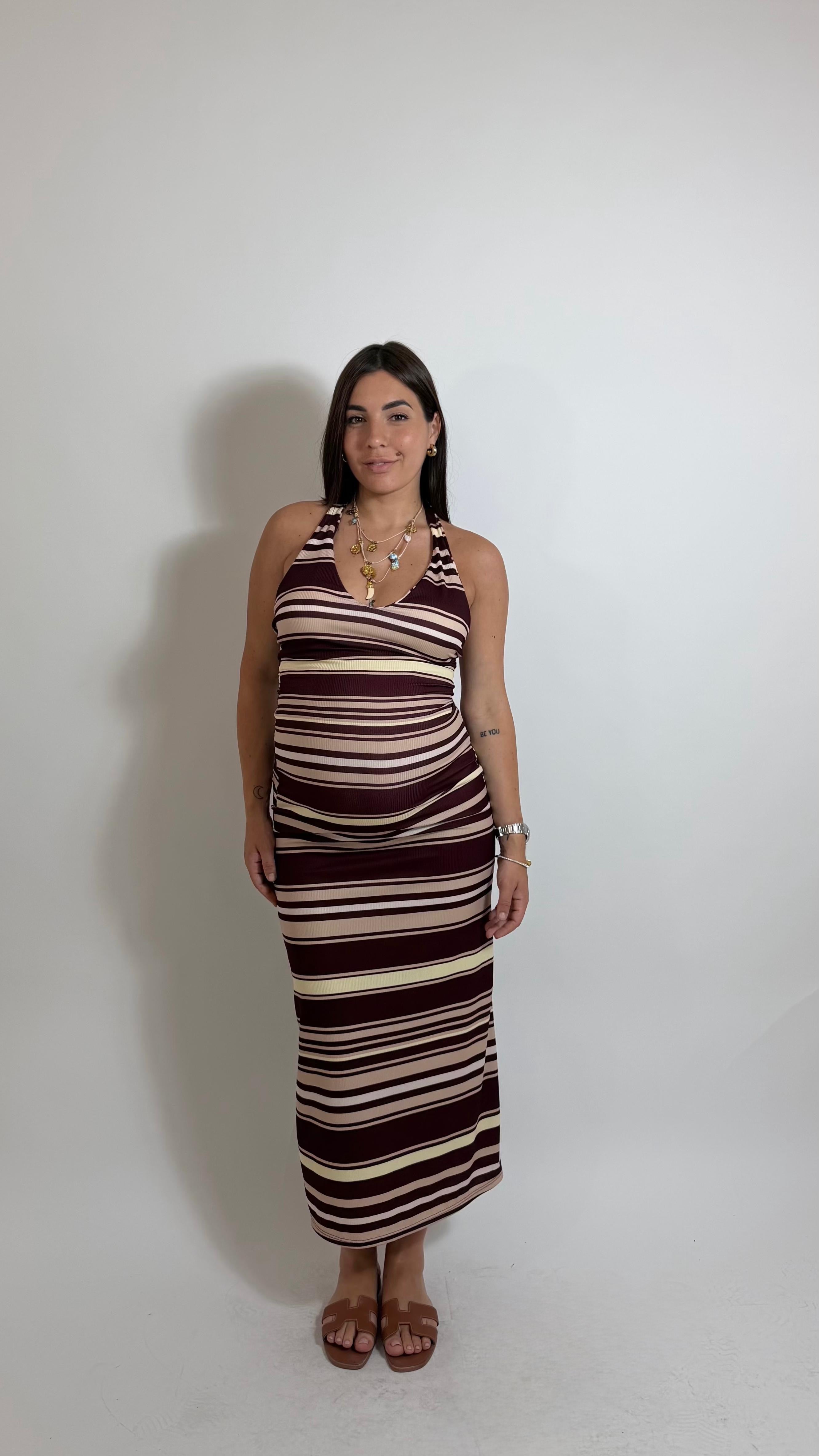 Abito Candy Stripes Burgundy
