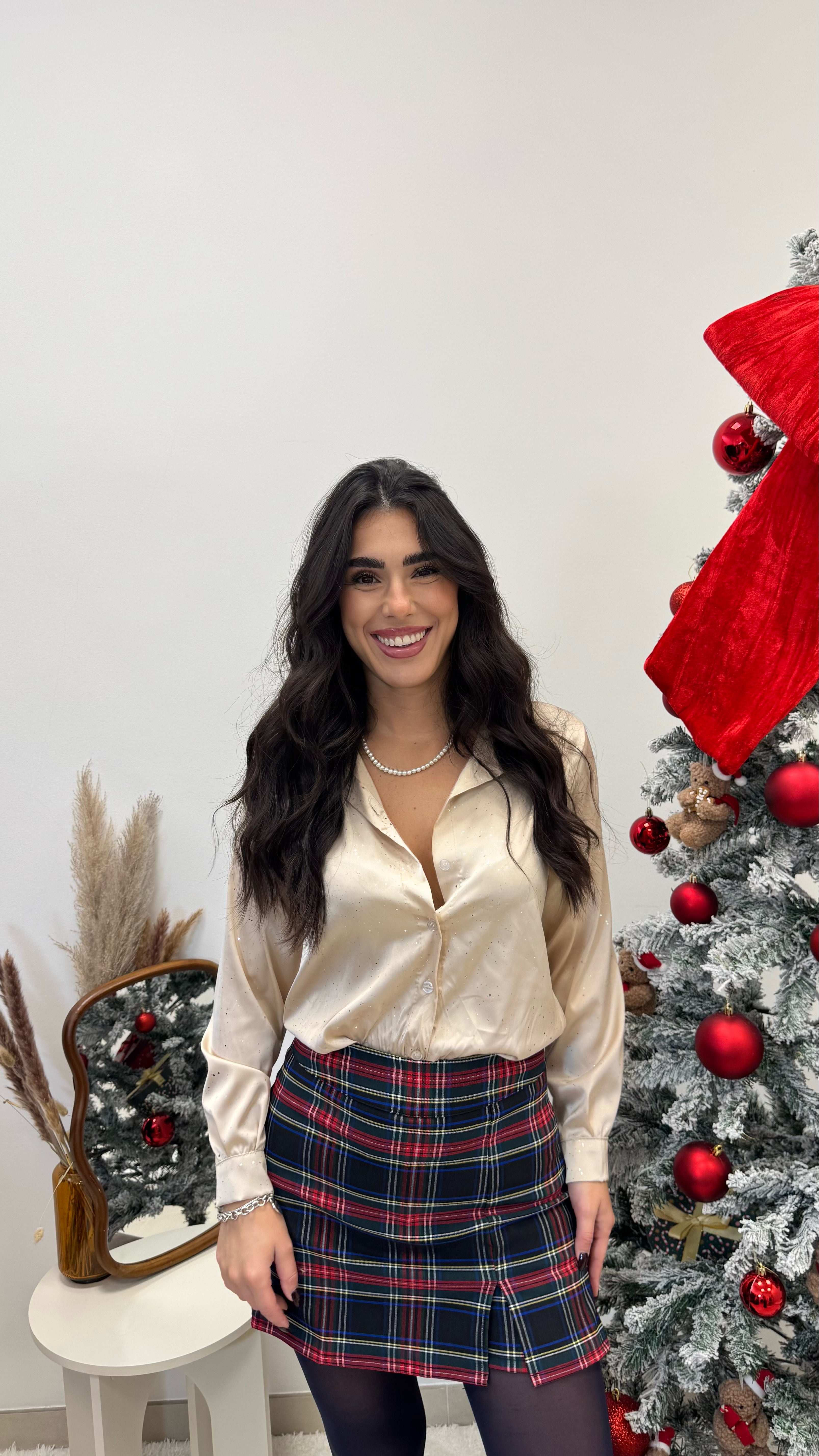 🥂Camicia Shine Effetto Raso Champagne