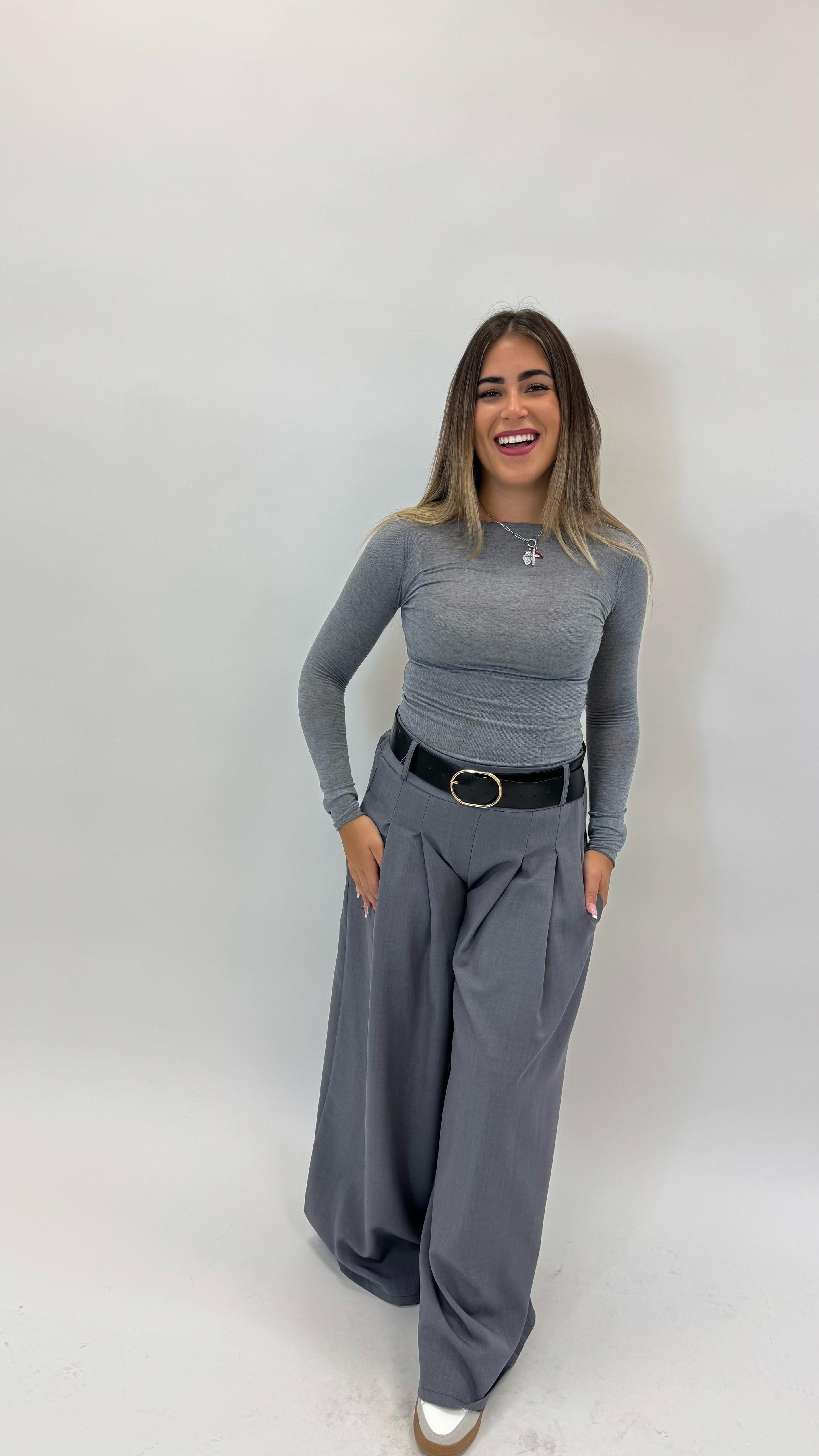 Maglia Cashmere Grigio Perla