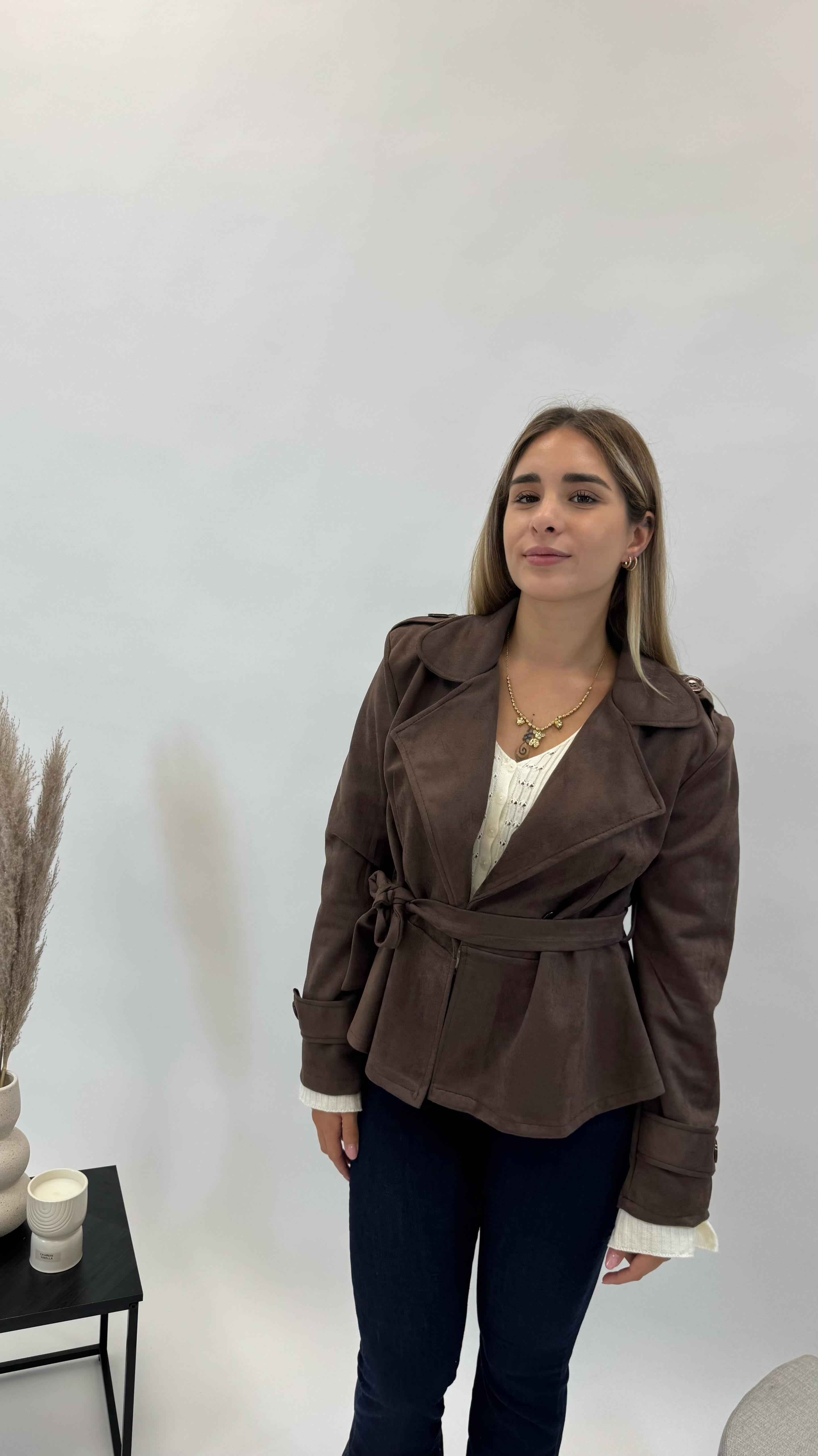 Mini Trench Eco-Suede Cacao