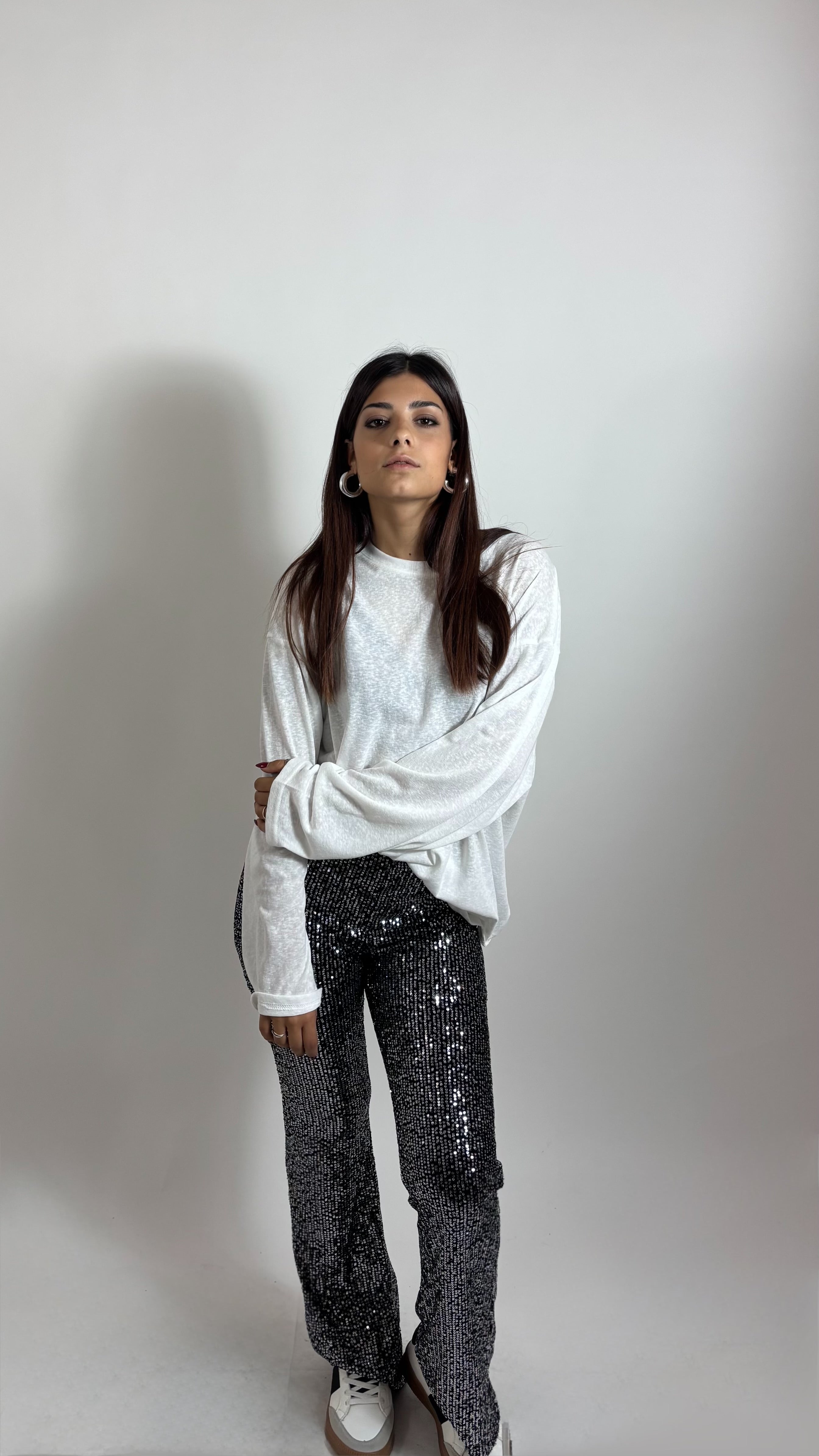 ✨Panta Flare Sparkling Black Silver