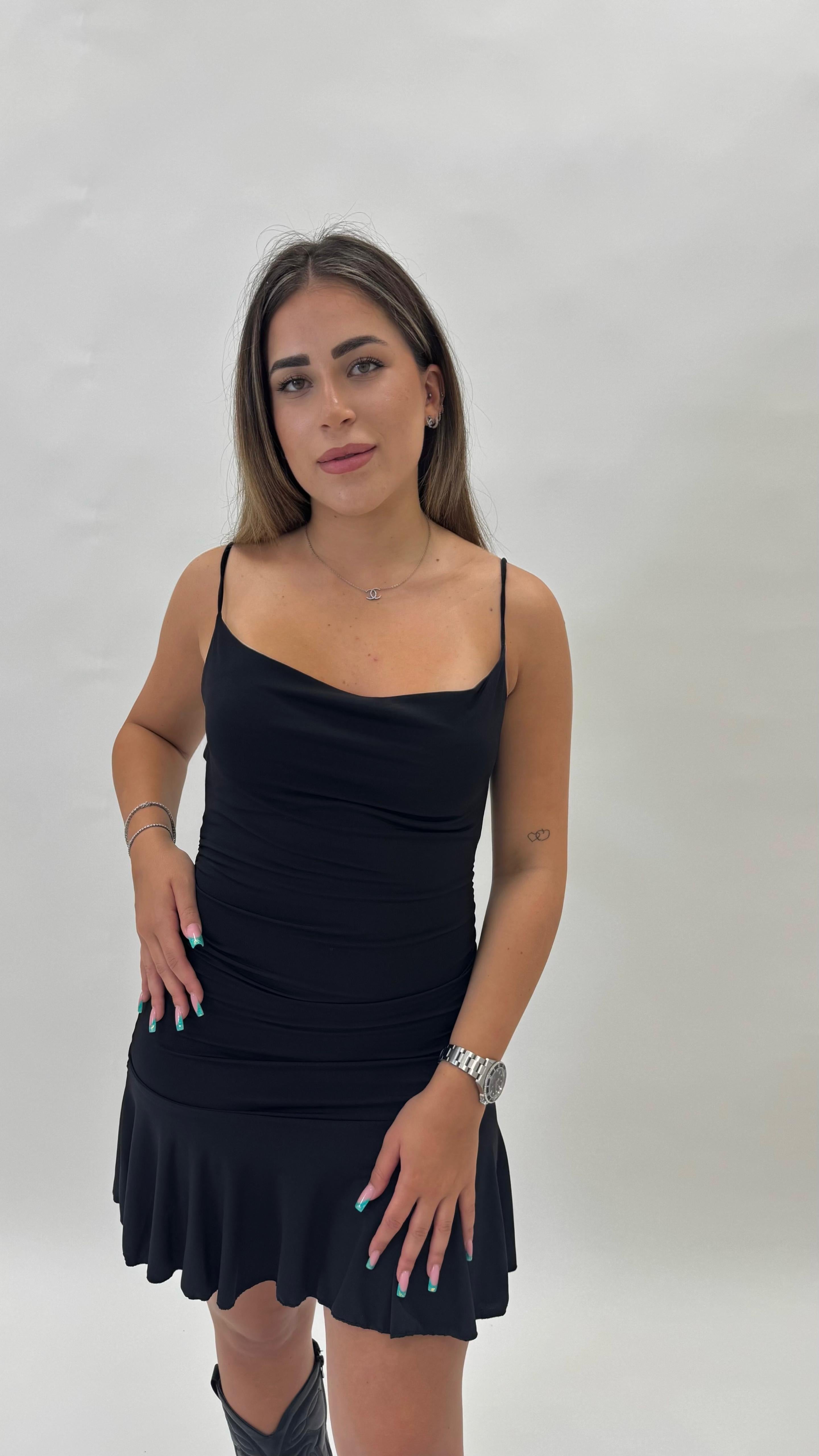 Minidress Lycra Stretch Nero