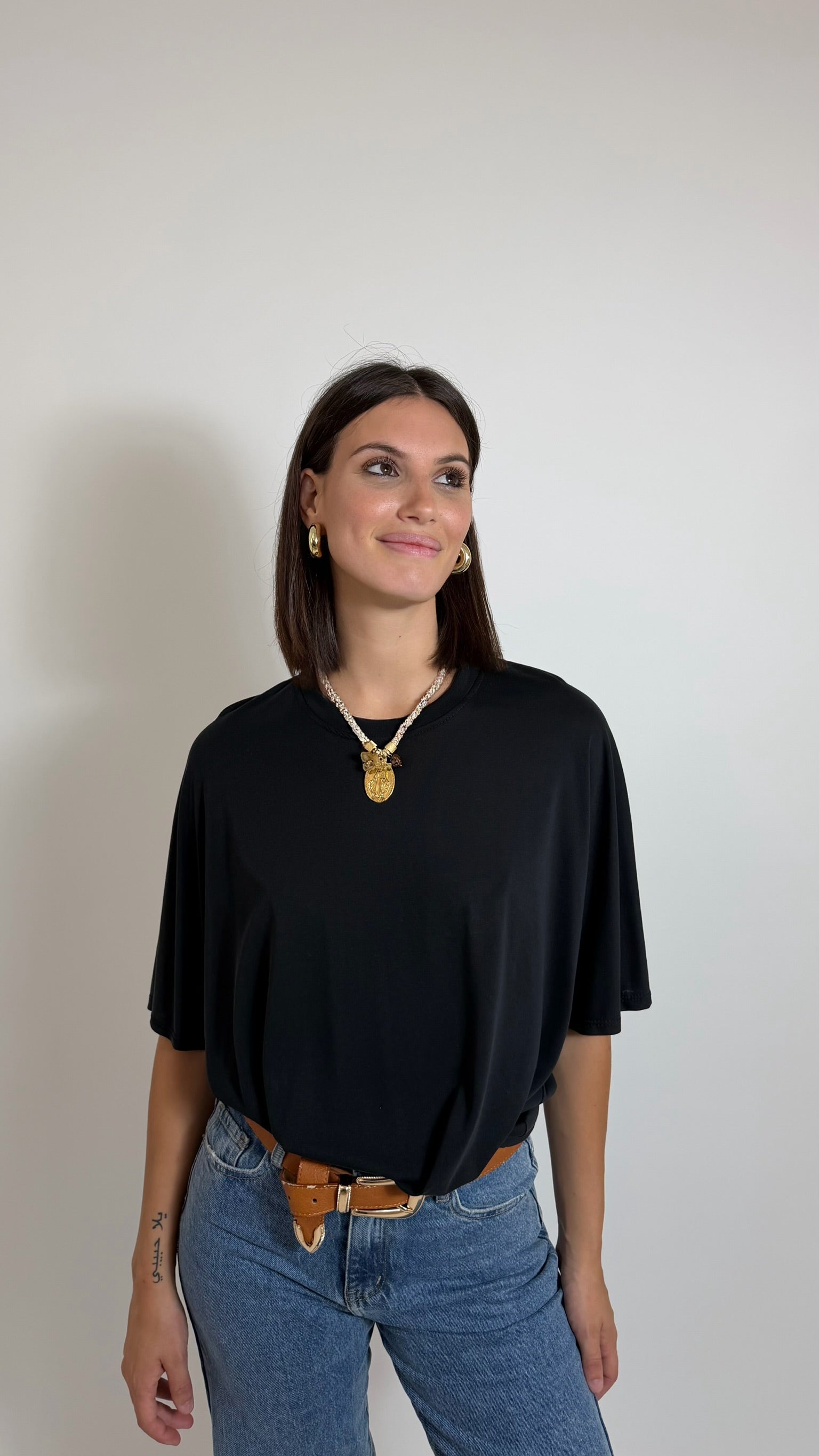 T-Shirt Soft Girocollo Nero
