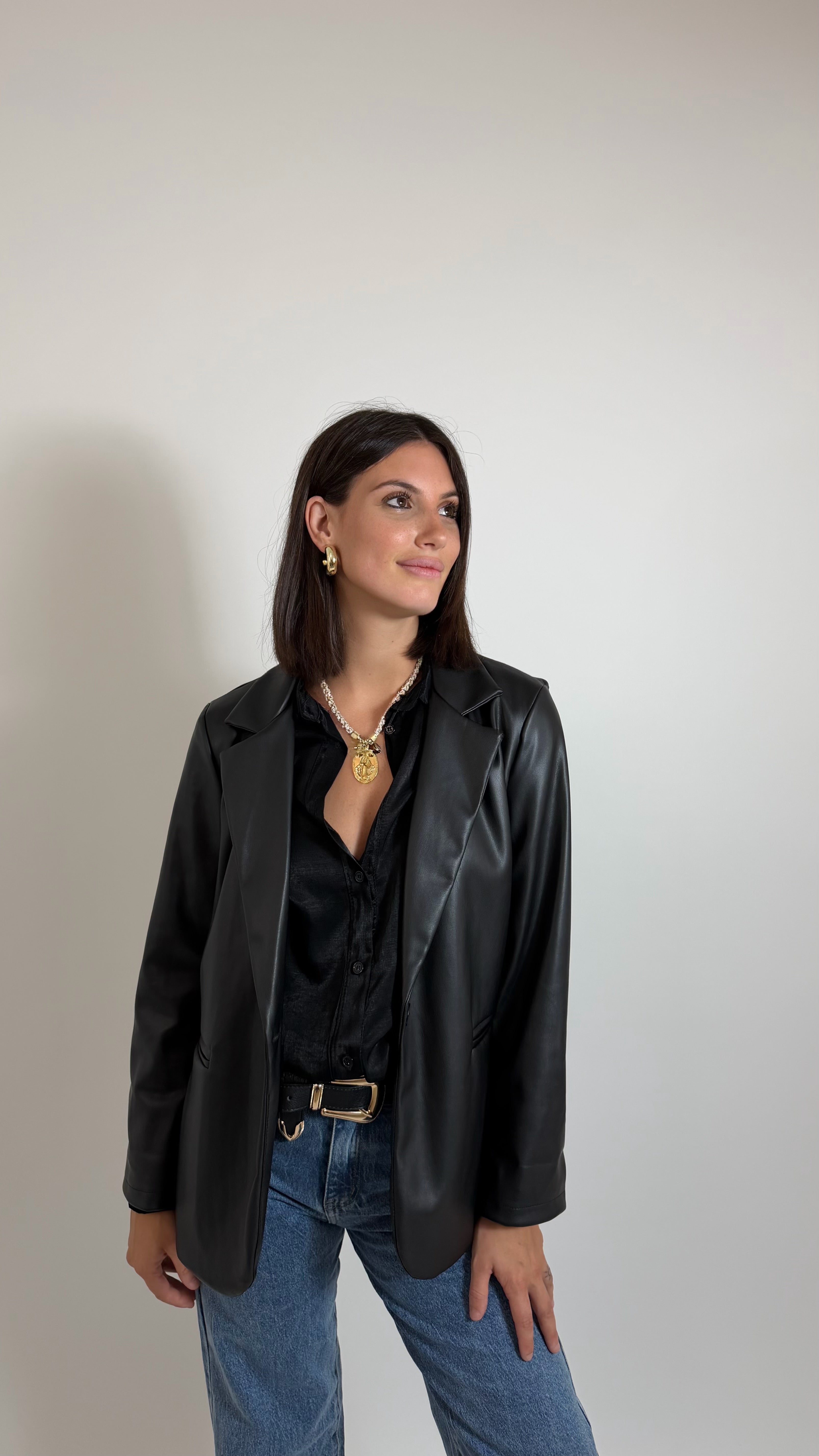 Blazer Ecopelle Nera