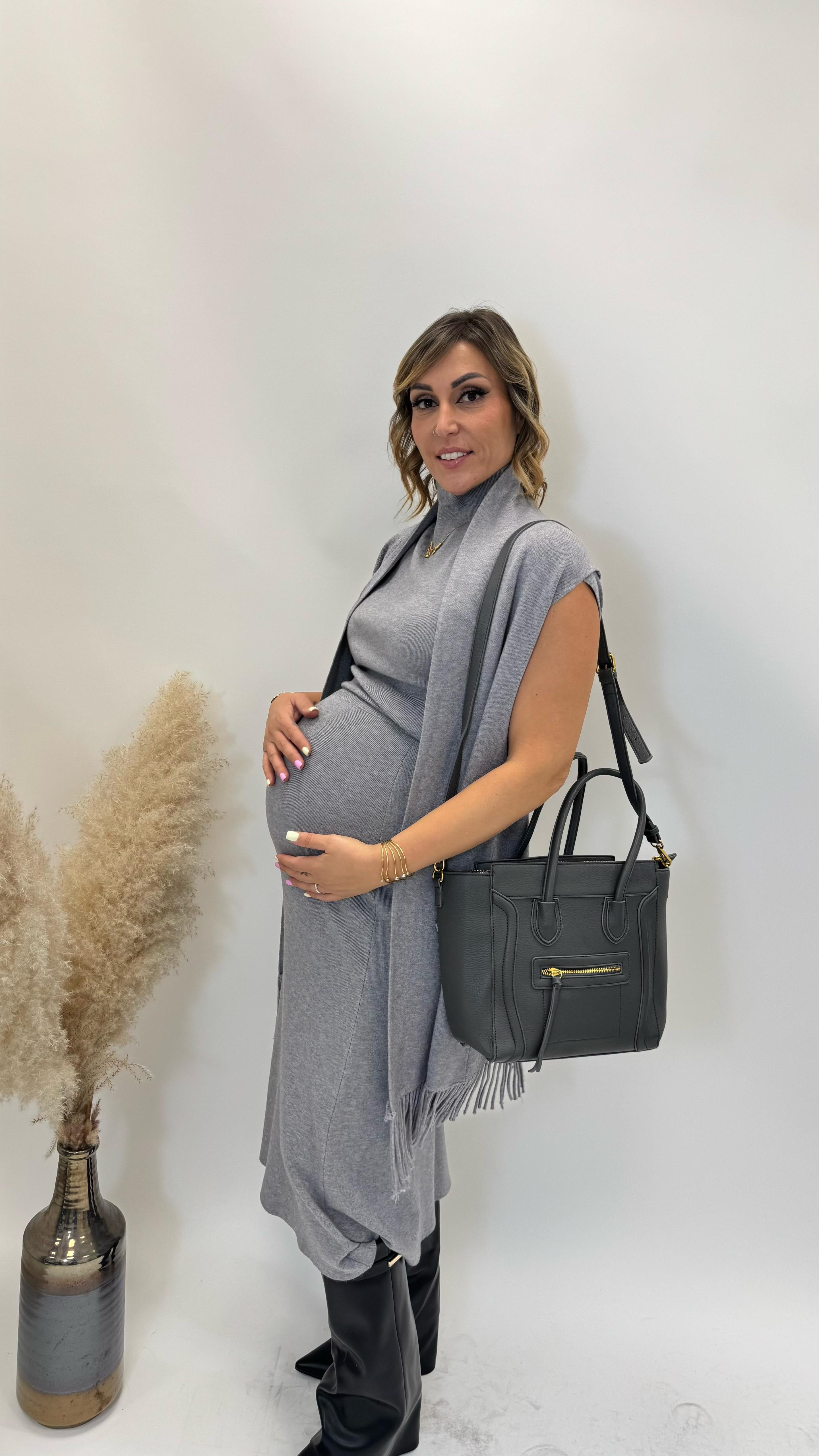 Set Longuette e Dolcevita Grigio Perla