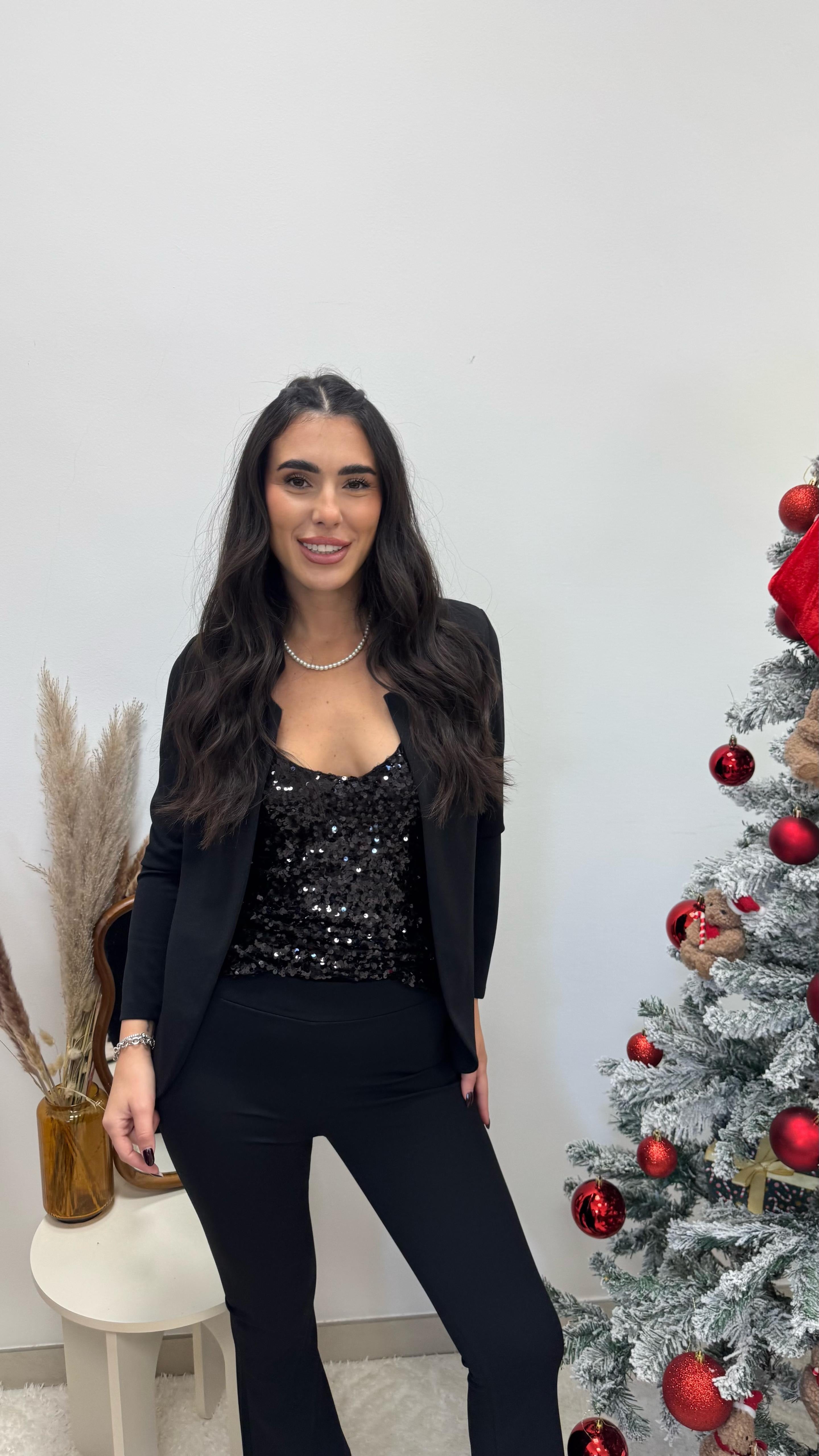 Tailleur in crepe Nero