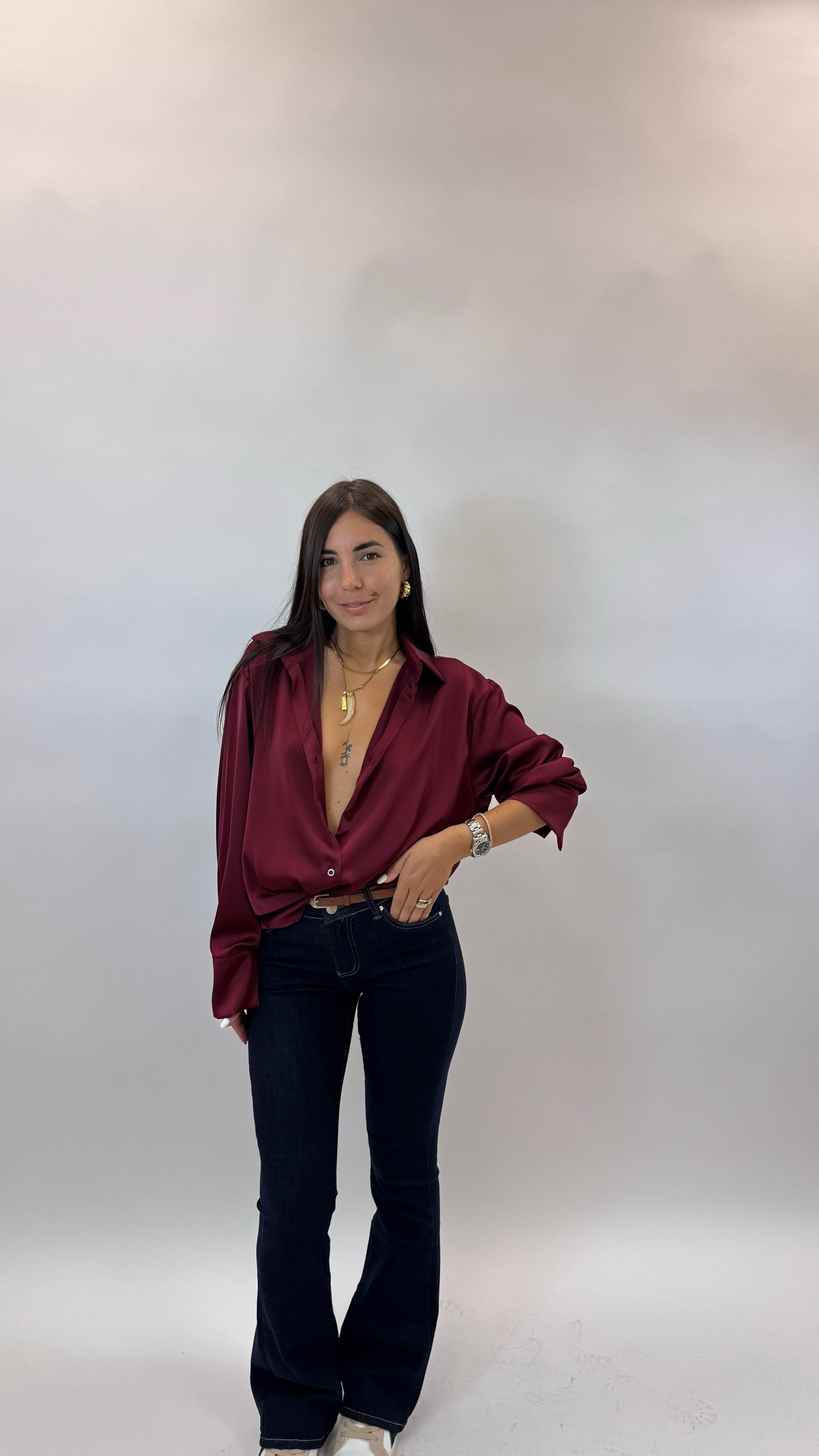 Blusa Silk Rosso India