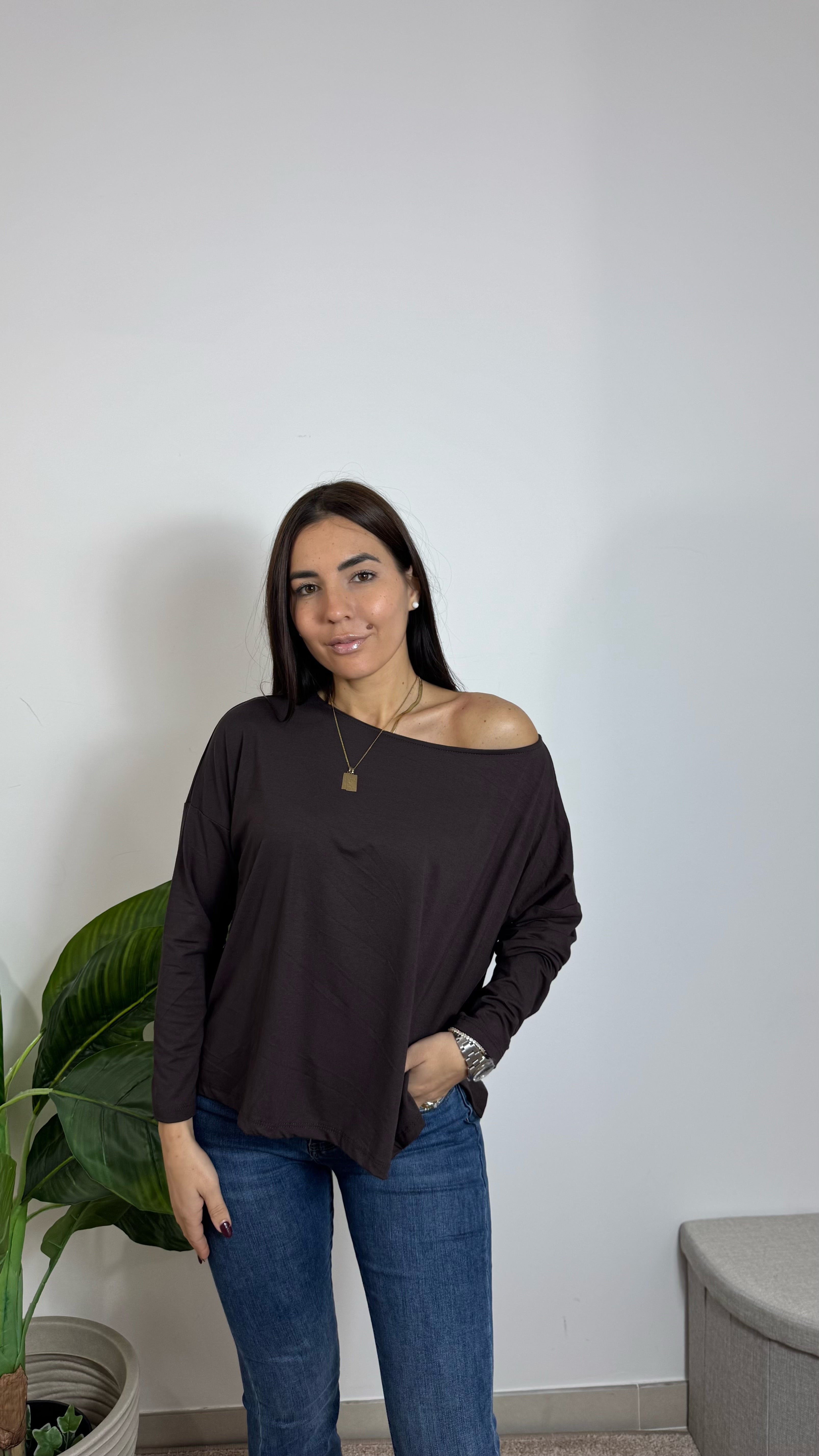 Maglia Over Basic Choco