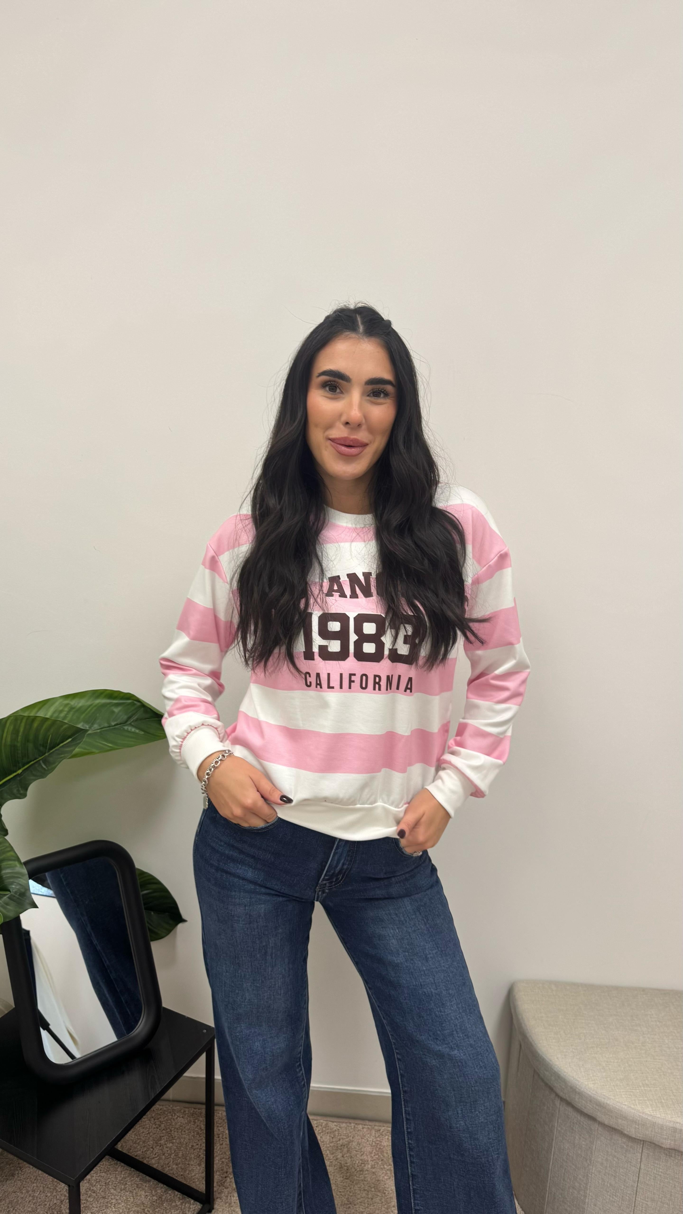 Felpa California Pink&White