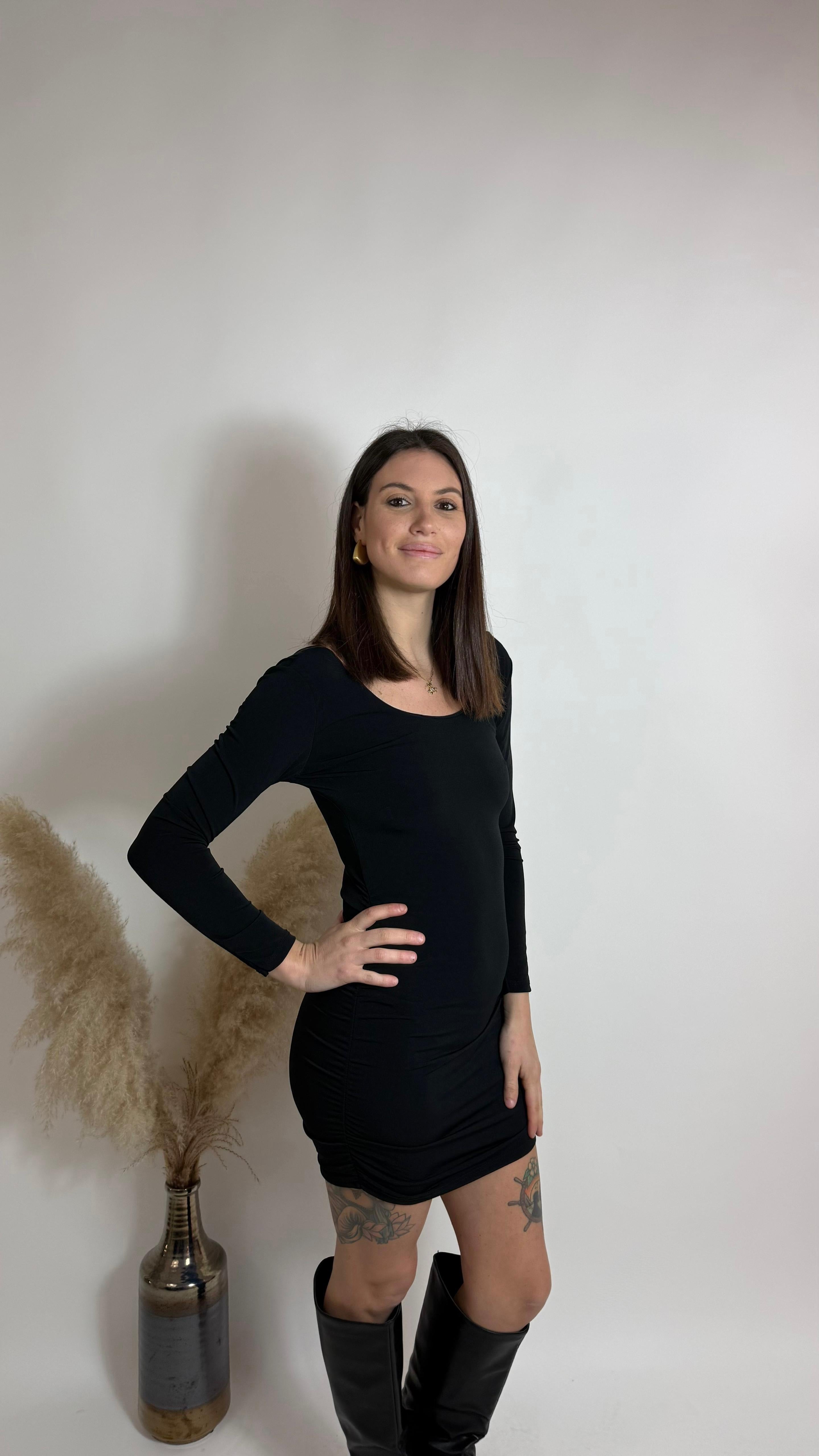 Minidress drappeggiato Nero