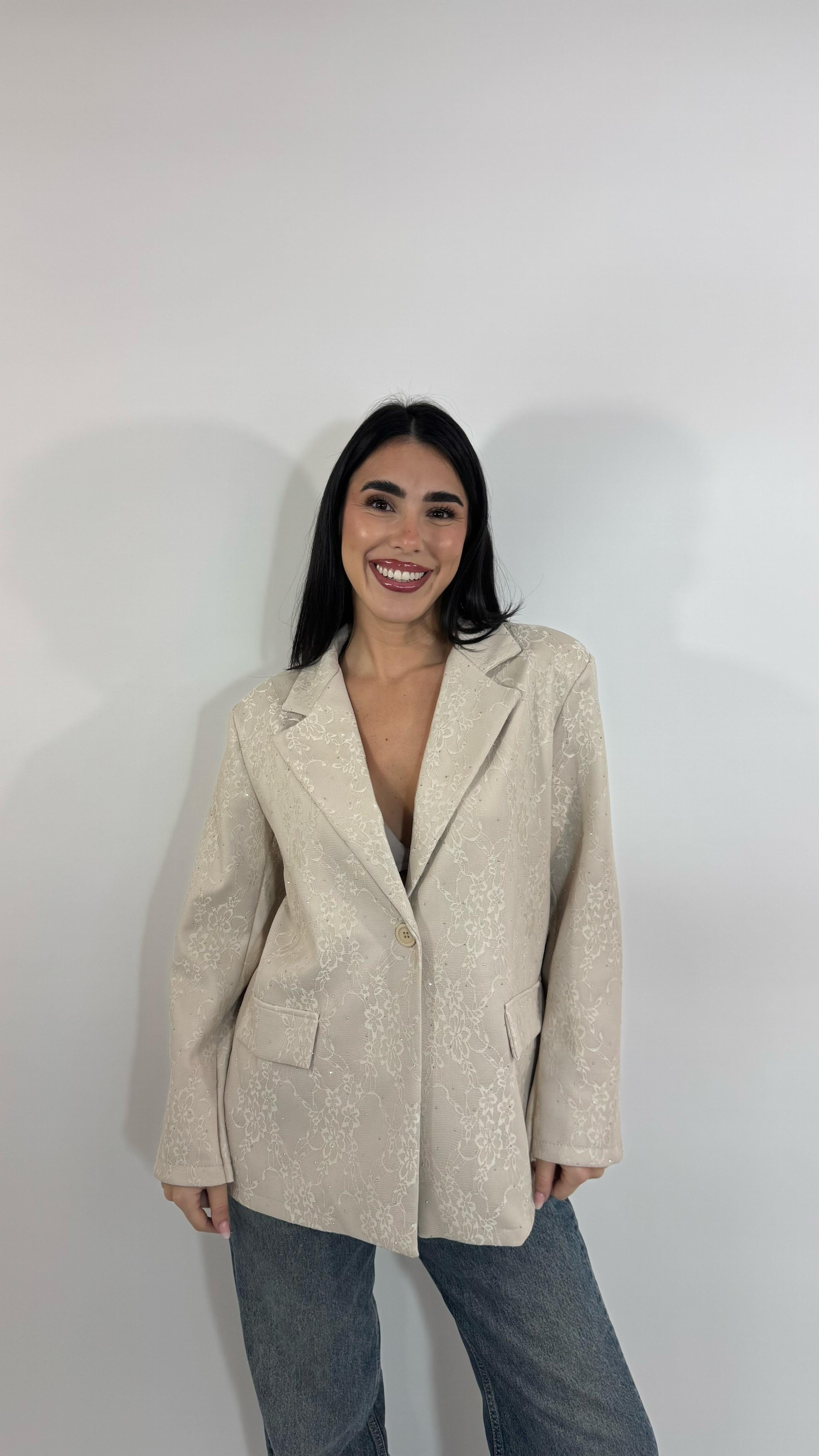 🥂Giacca Lace Sparkling Burro