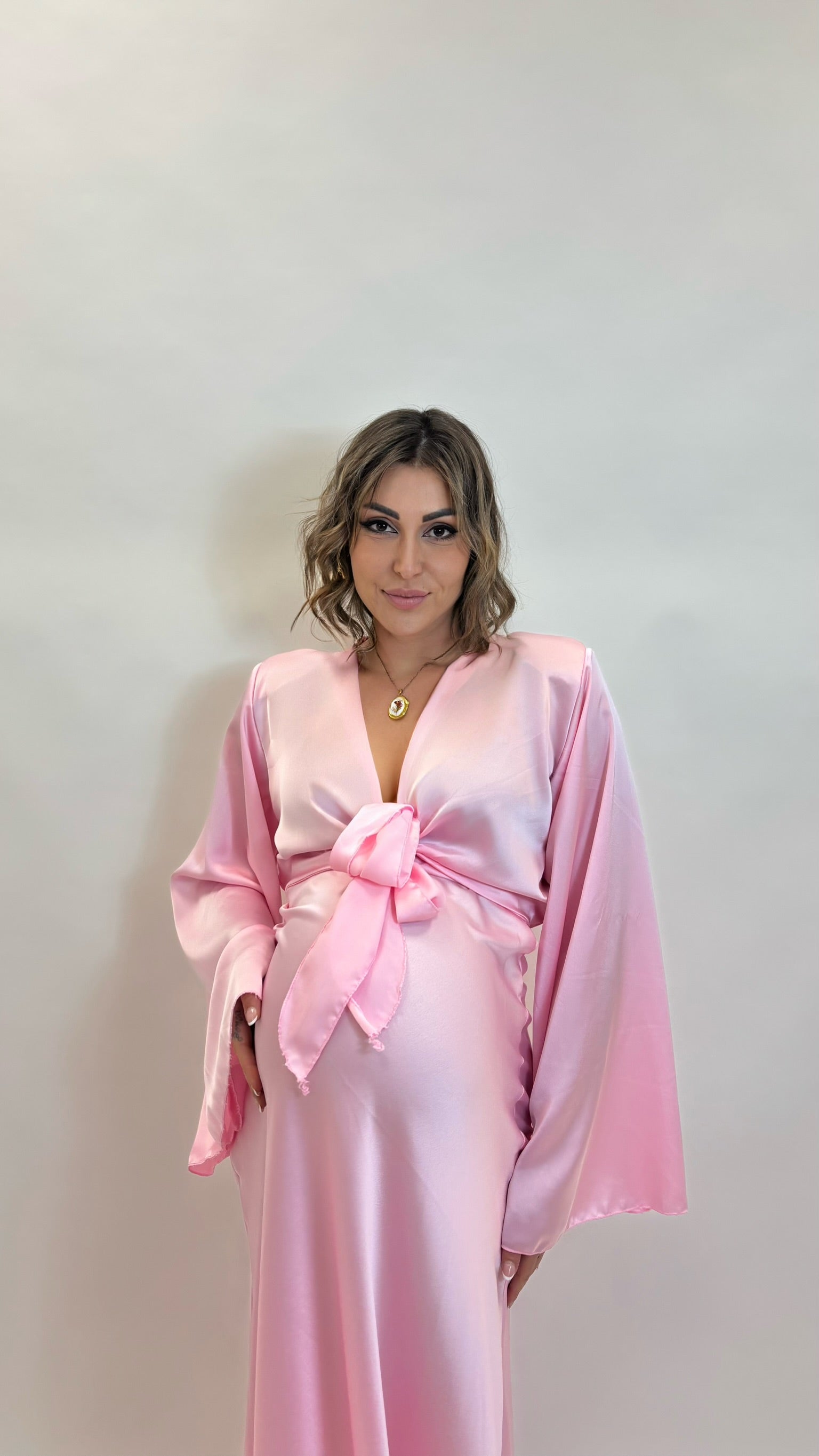 Set Silk Top & Skirt Rosa