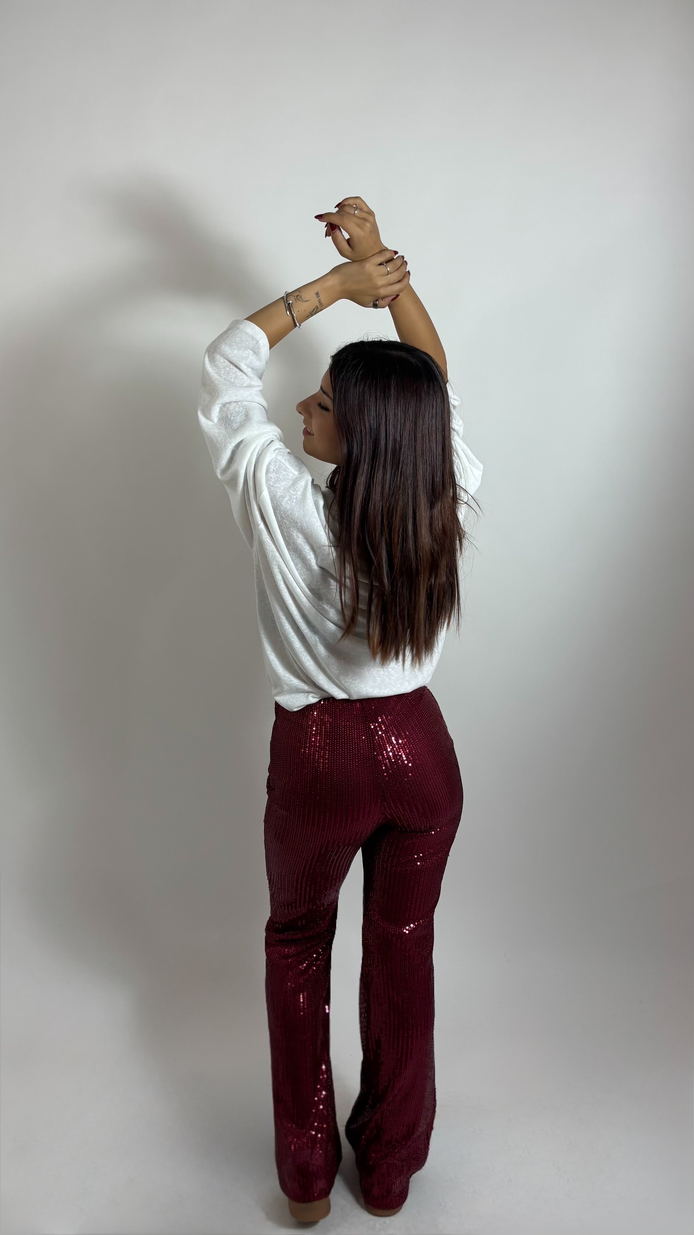 ✨Panta Flare Sparkling Burgundy