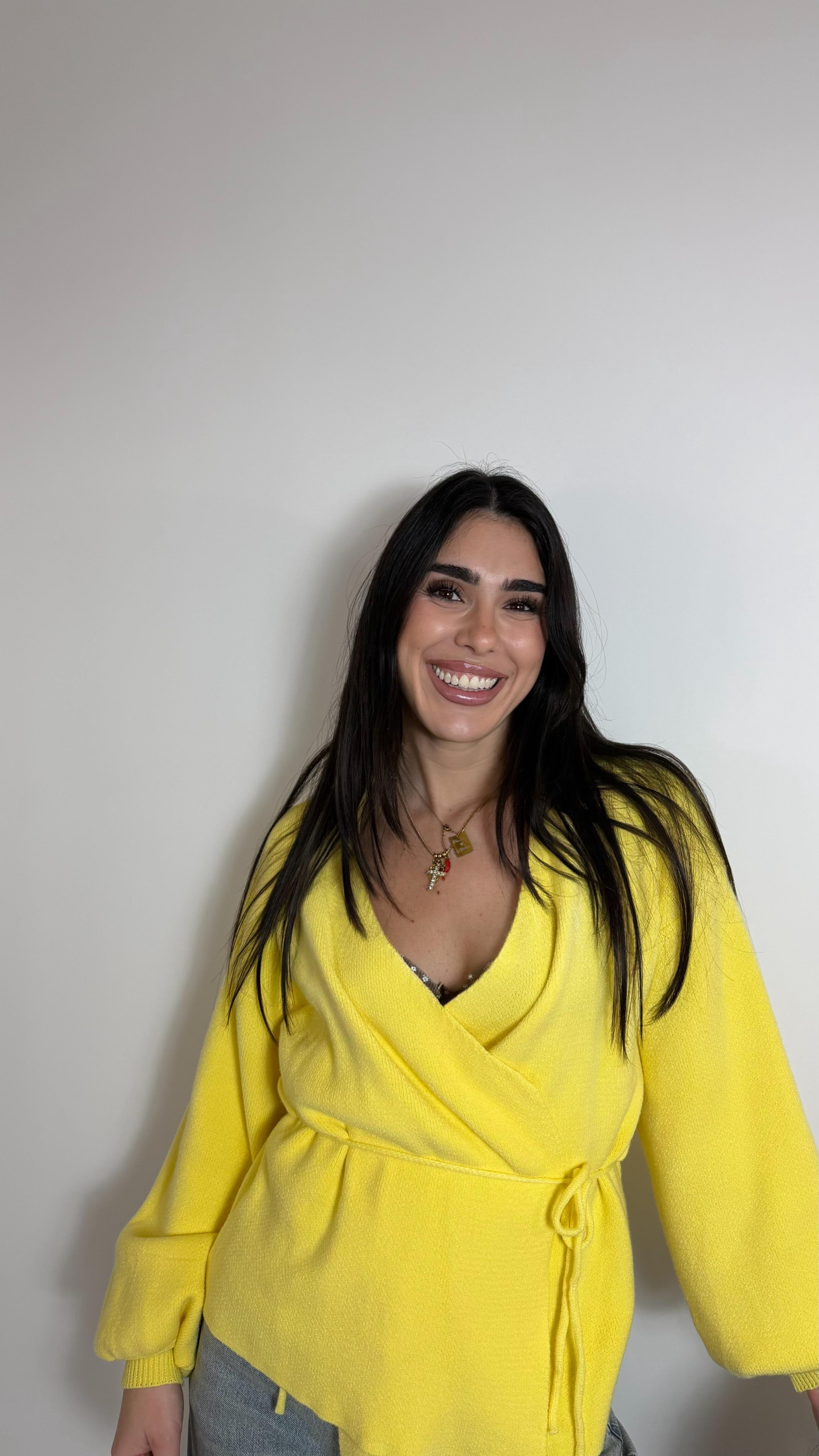 Cardigan Incrociatina Yellow