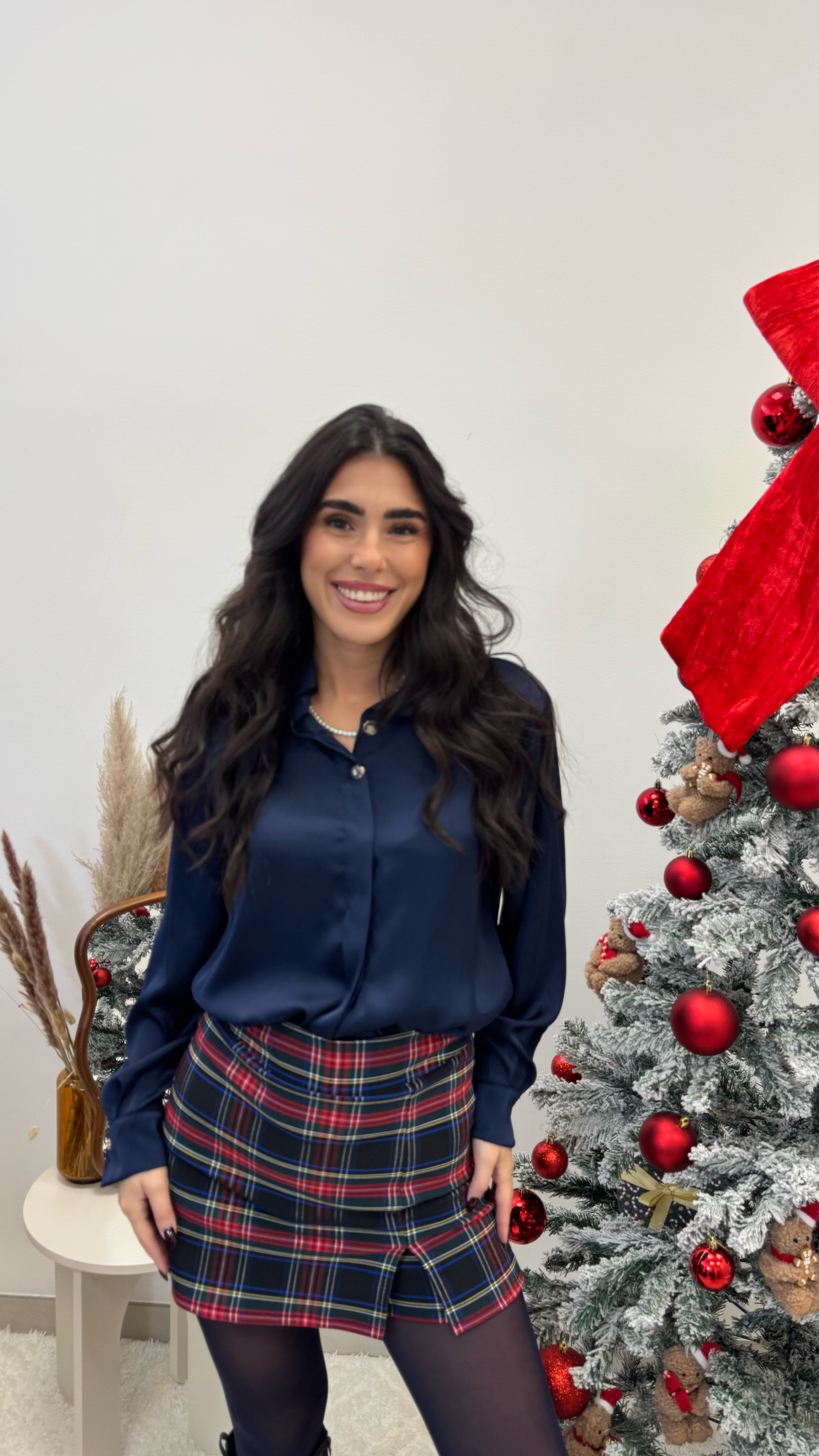 🎄Gonna Pantaloncino Tartan Blu