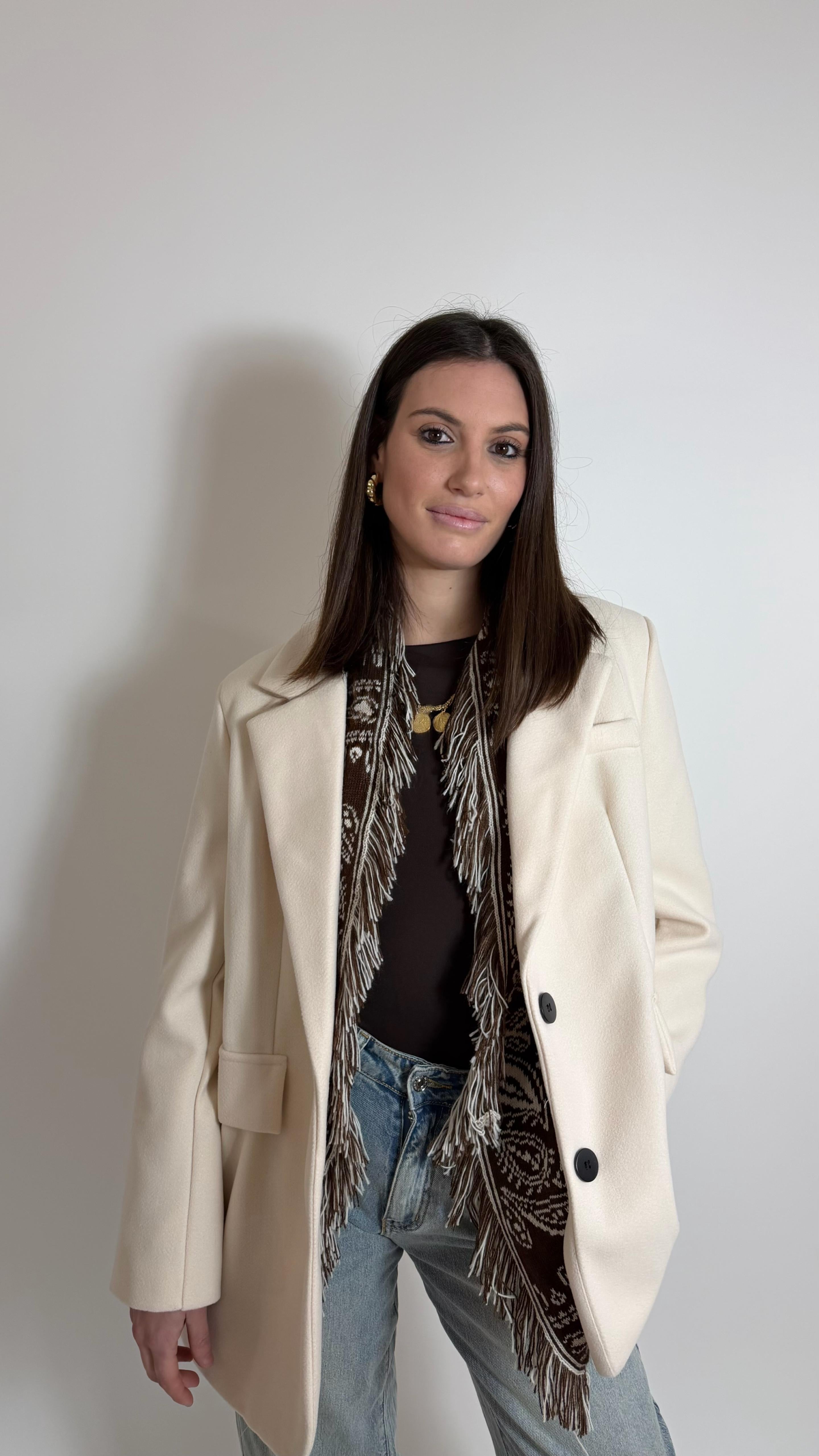 Cardigan Etnico White&Choco