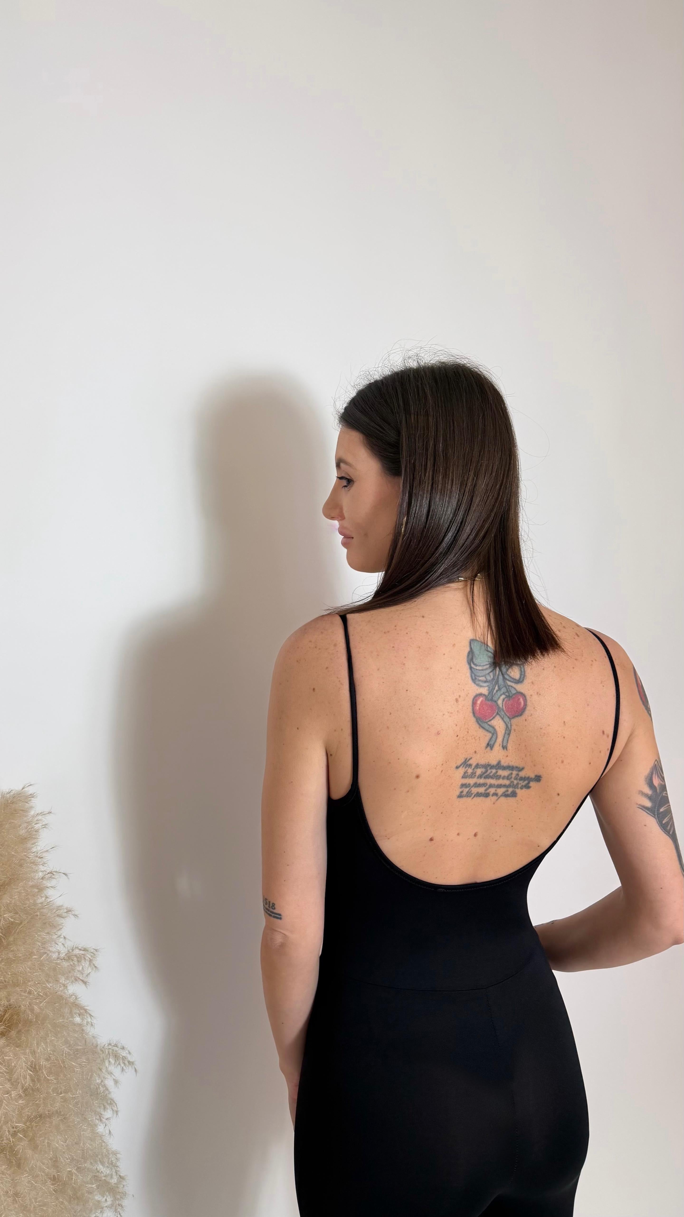 Jumpsuit Second Skin - Bretella Sottile - Sigaretta / Nera