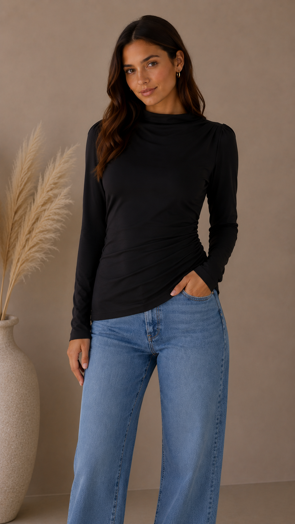 Maglia Soft Collo Drappeggiato