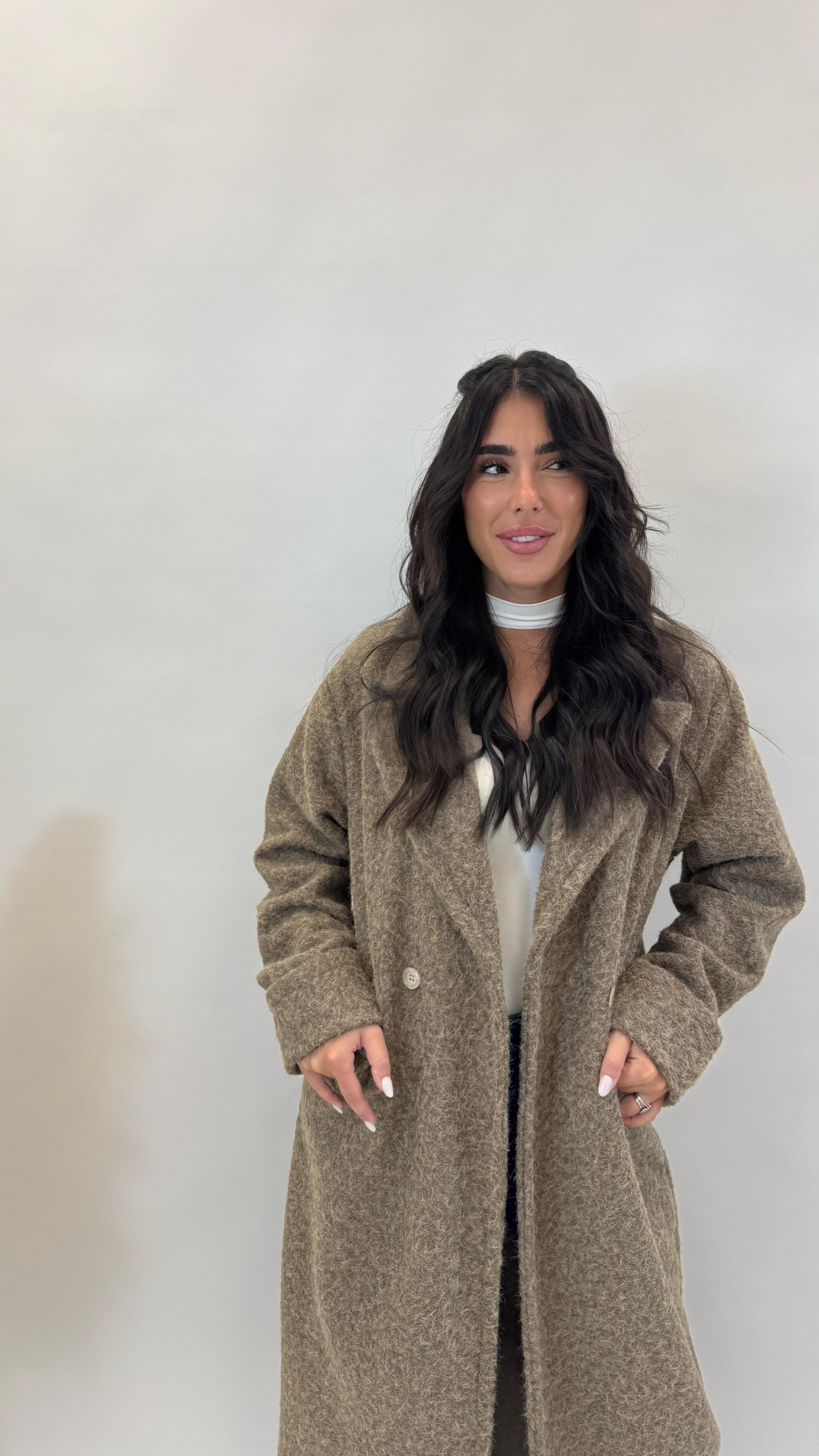 Cappotto Simil Teddy Tortora
