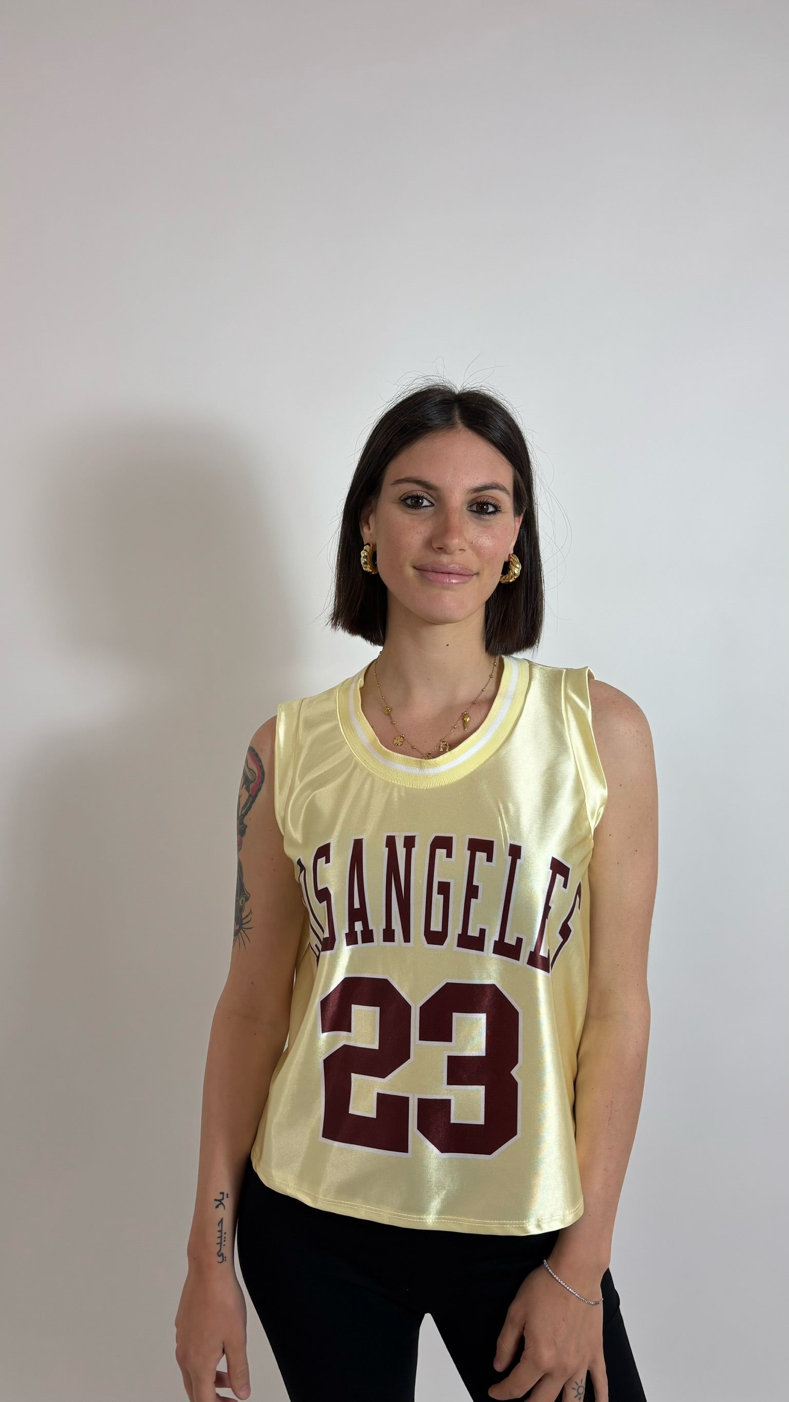 Canotta Basket Lace Light Yellow
