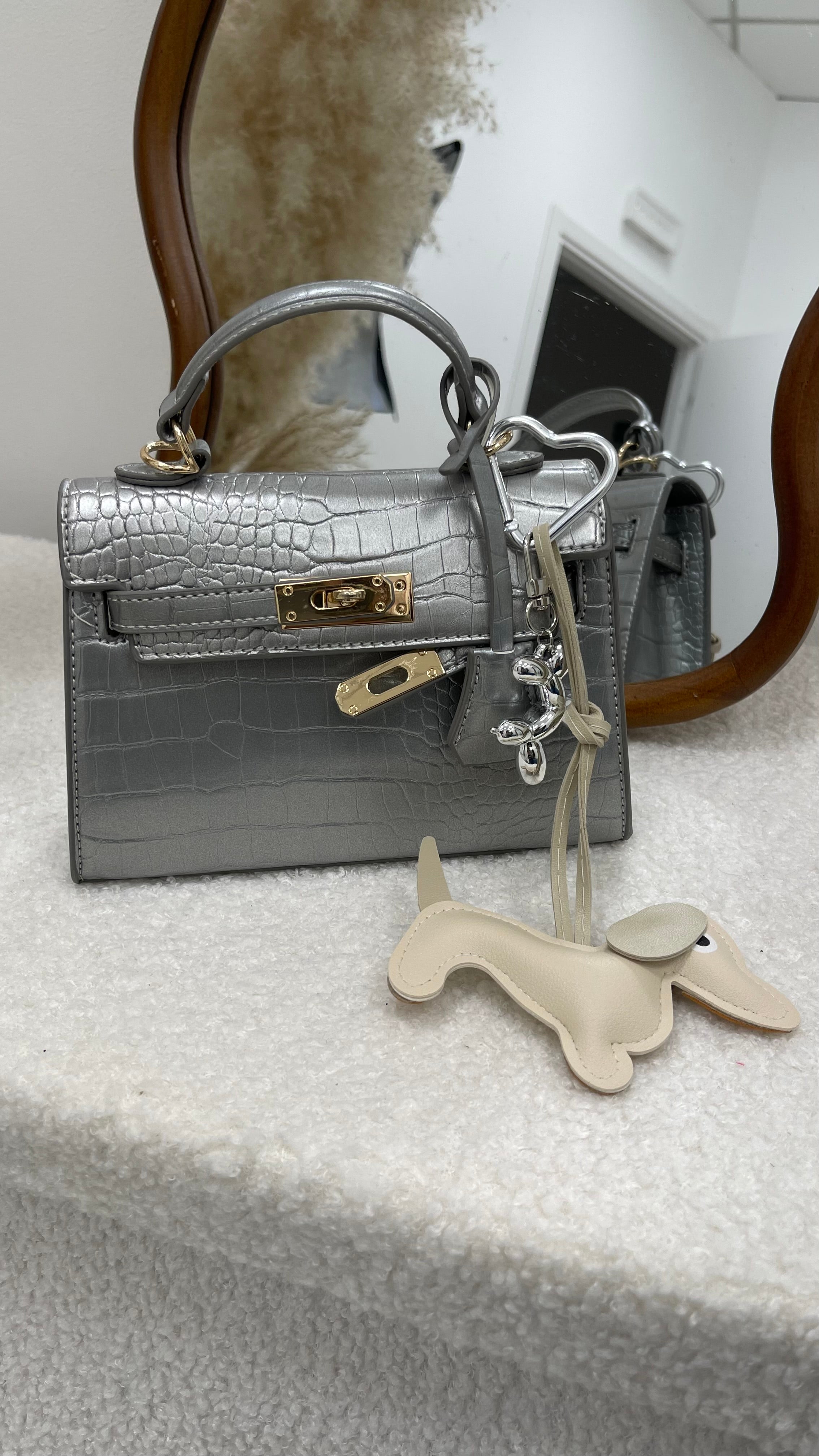 Mini Bag Kelly Cocco Silver