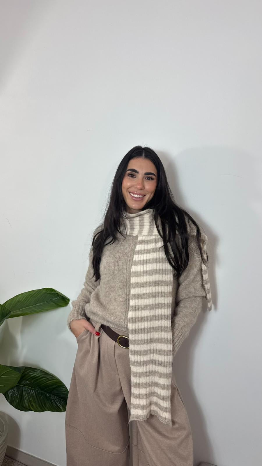 Pull Cozy Scarf Tortora