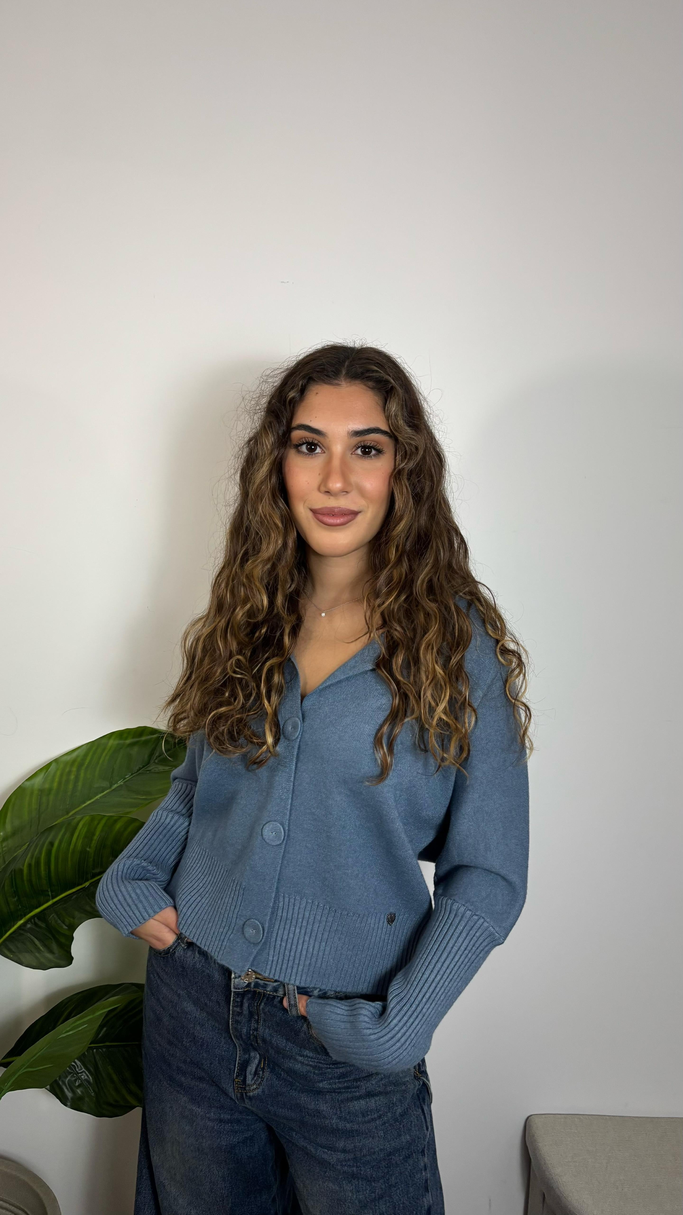 Pull Polo In Maglia Ceruleo