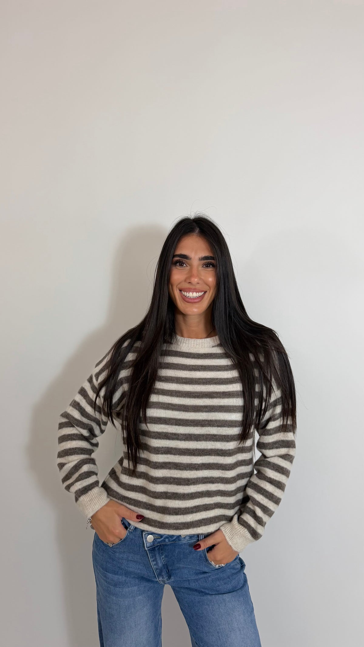 Pull Stripe Burro/Tortora