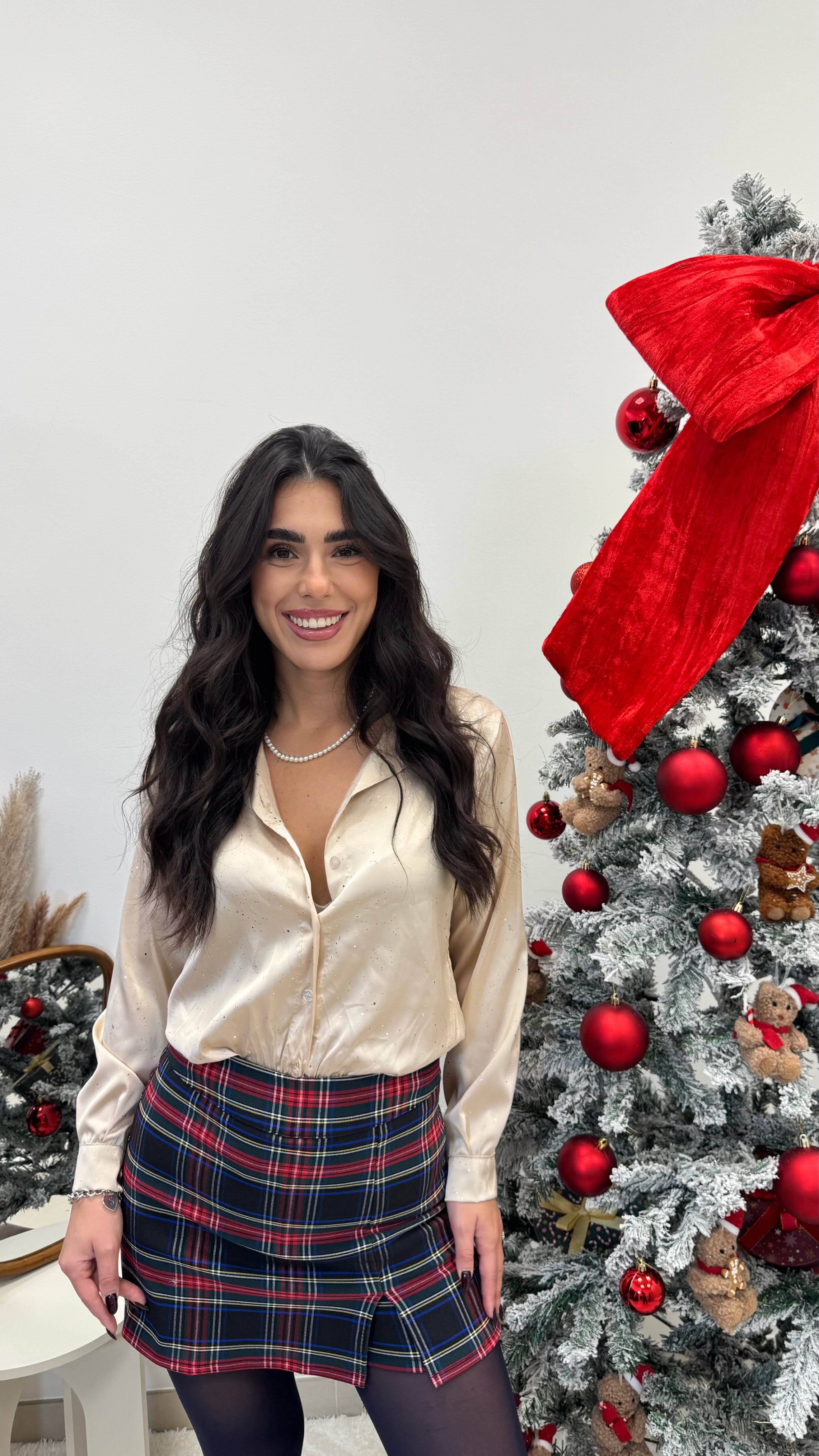 🥂Camicia Shine Effetto Raso Champagne