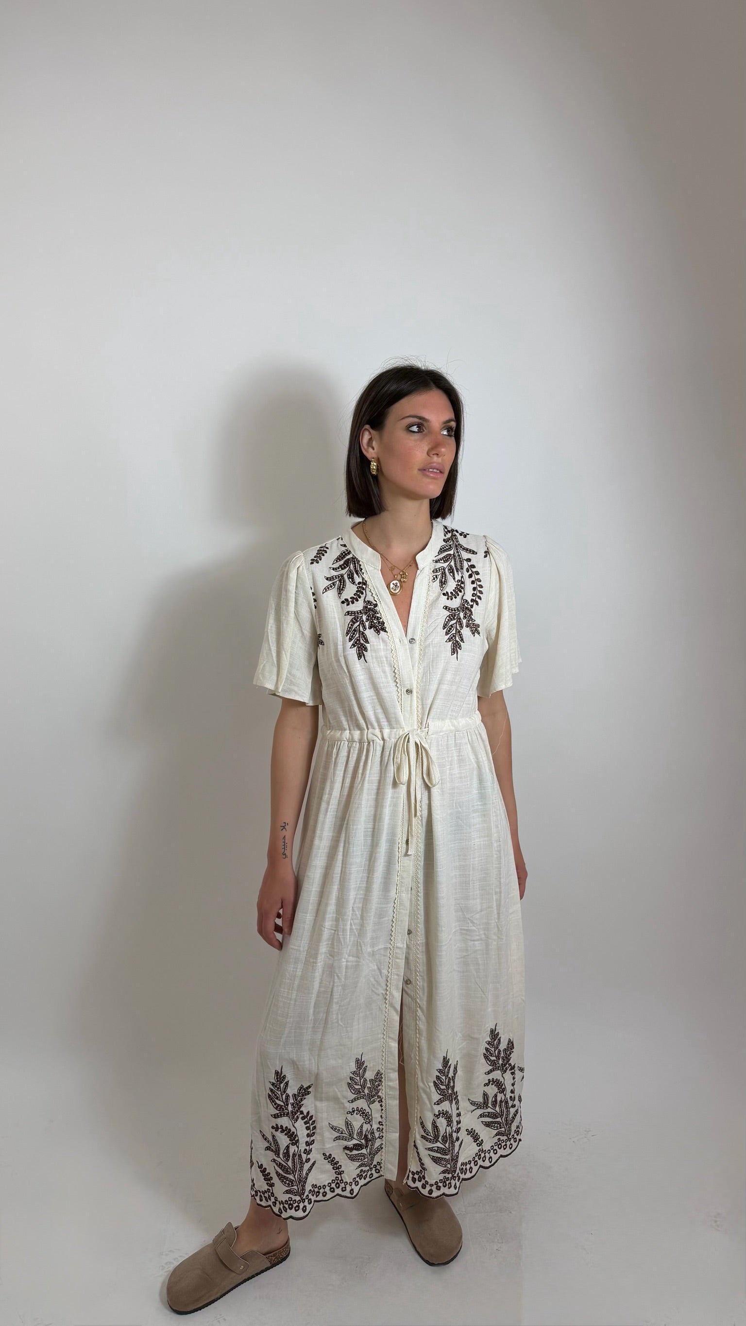 Maxi Dress Lino Ecru