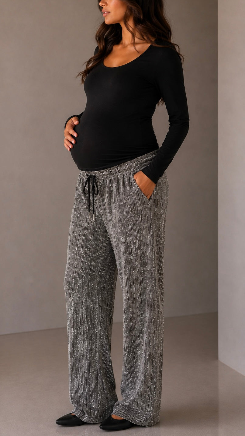 Panta palazzo Sparkle Silver Black