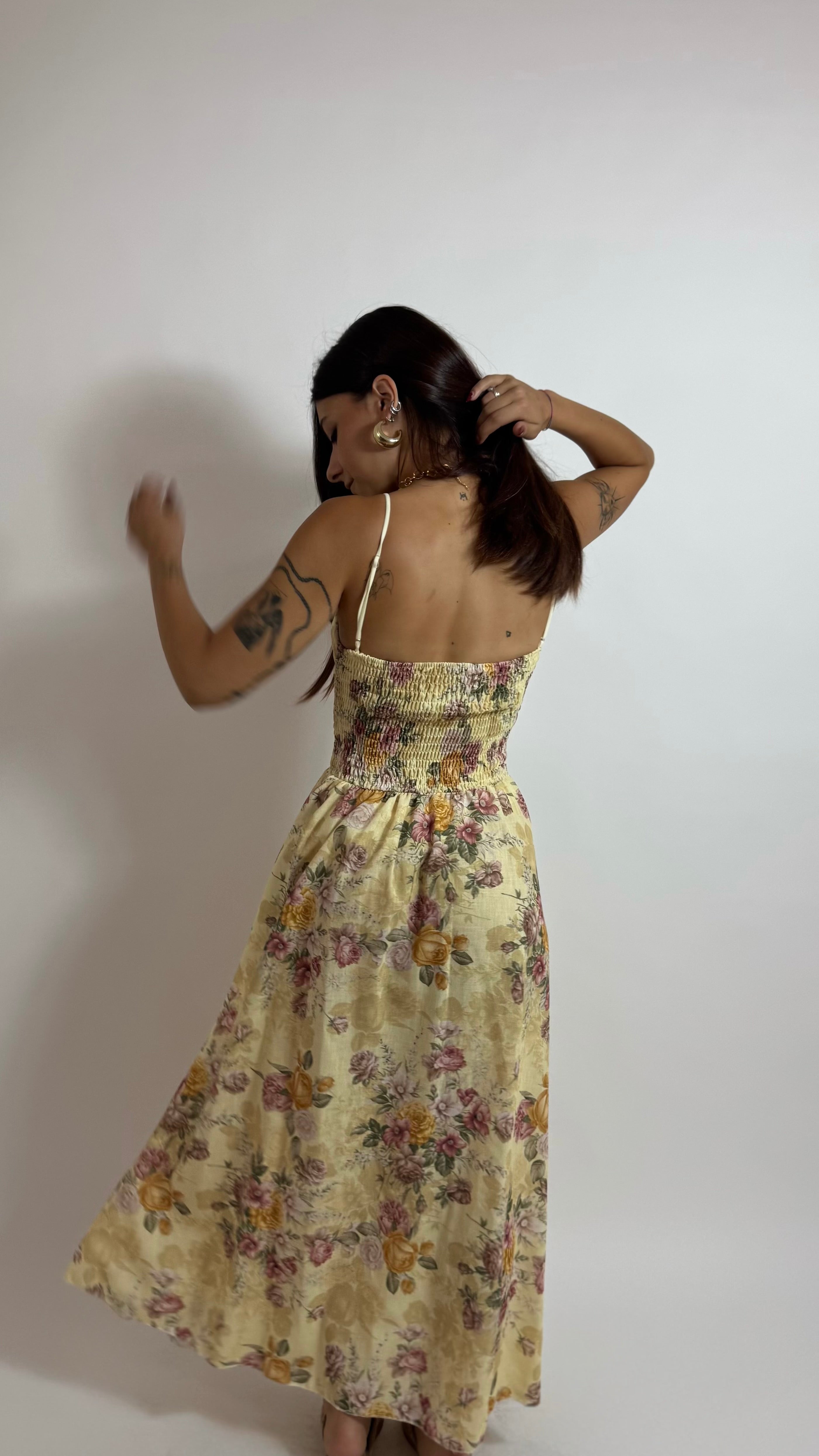 Abito Midi Garden Yellow