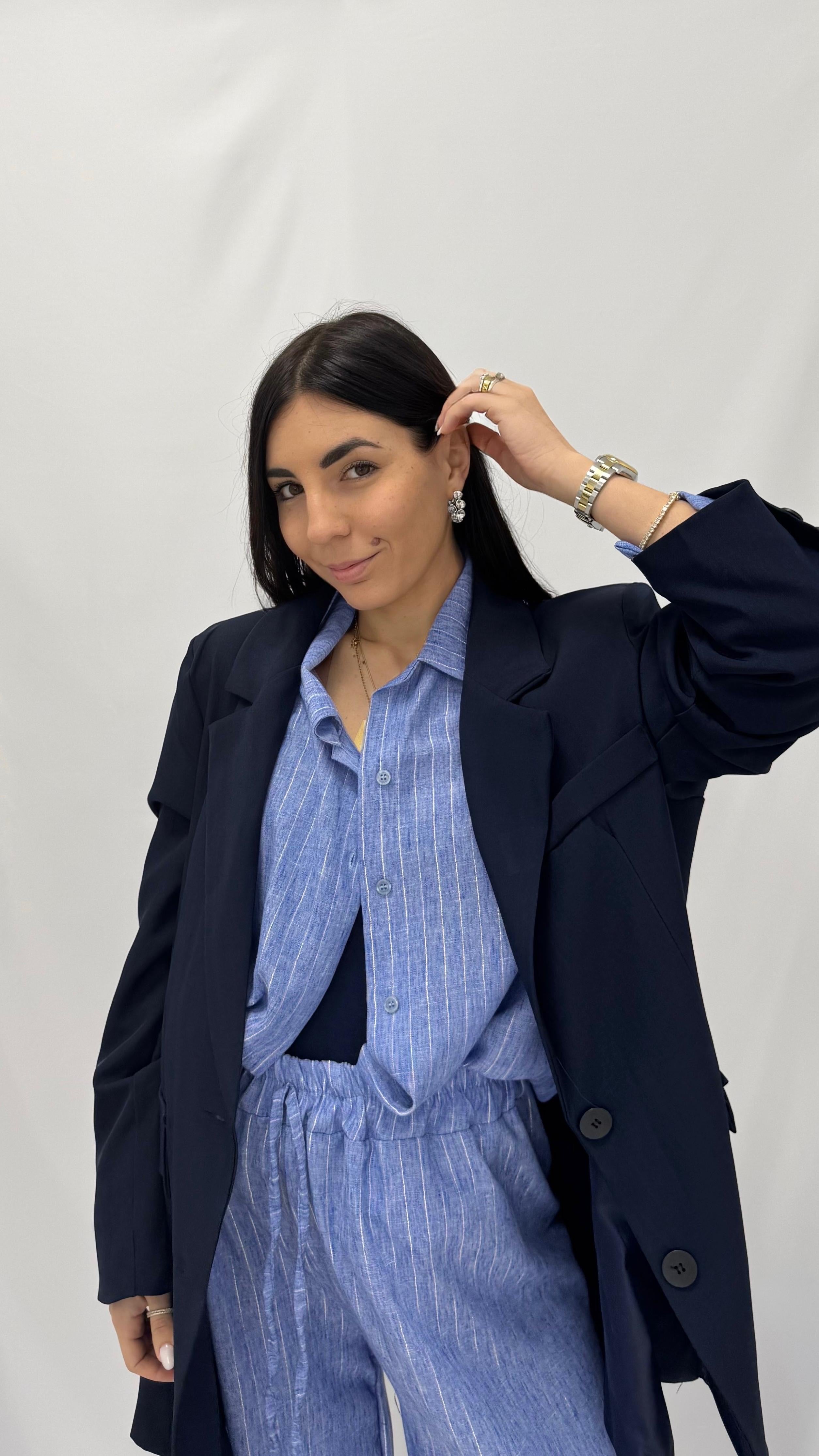 Giacca Oversize Blu Notte