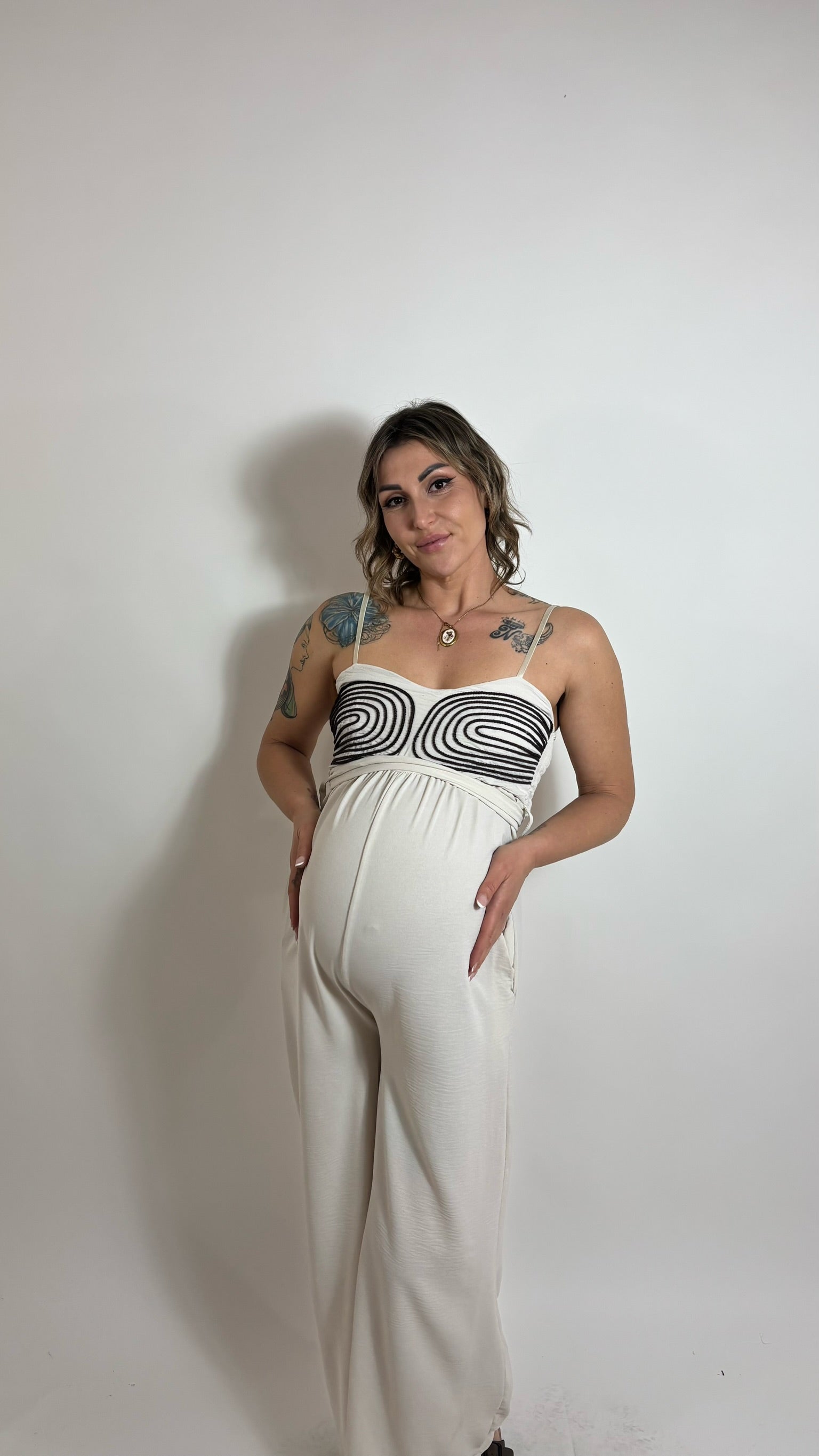 Tuta Graphic Wave Bianca