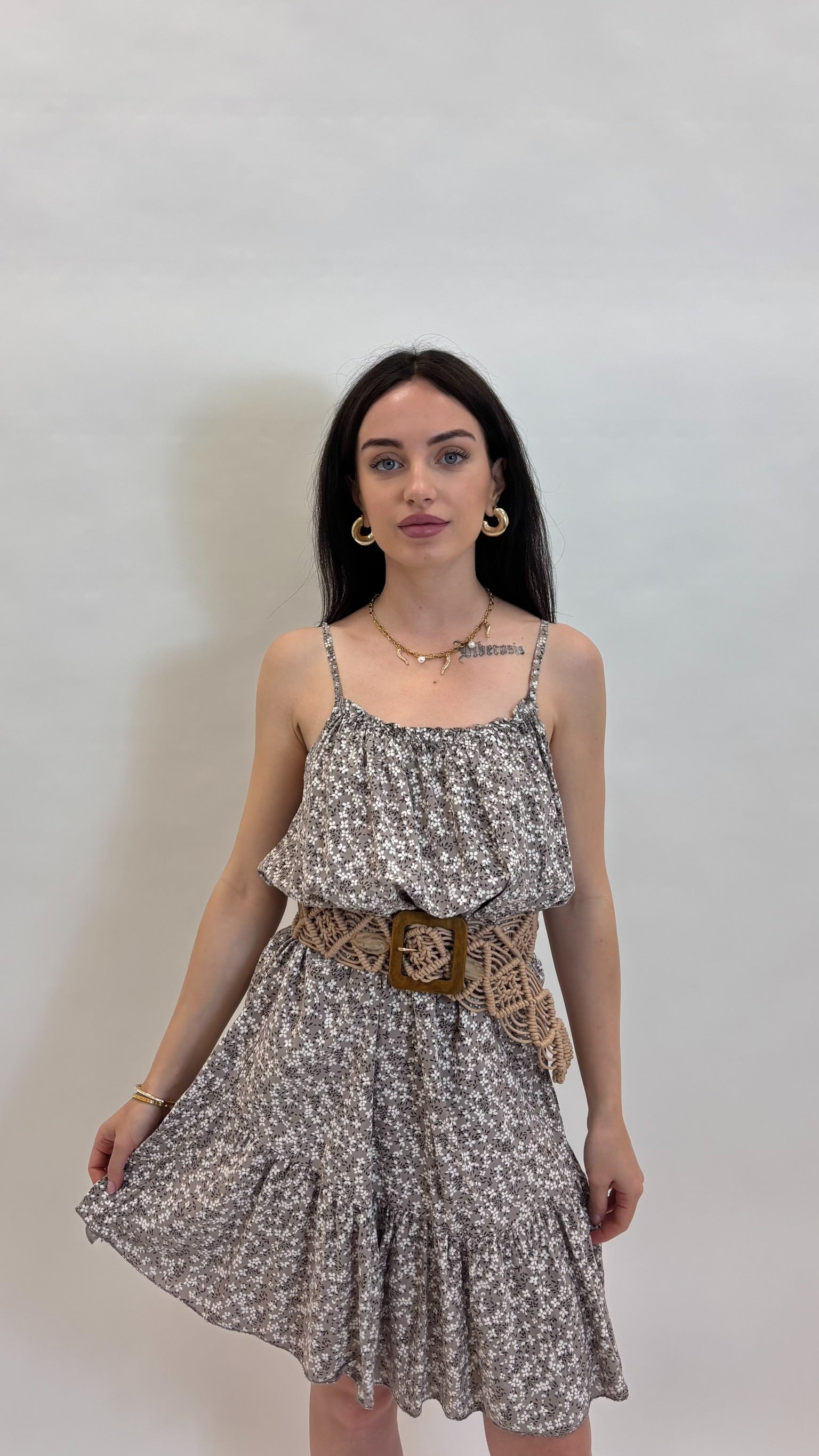 Mini Dress Bloom Tortora