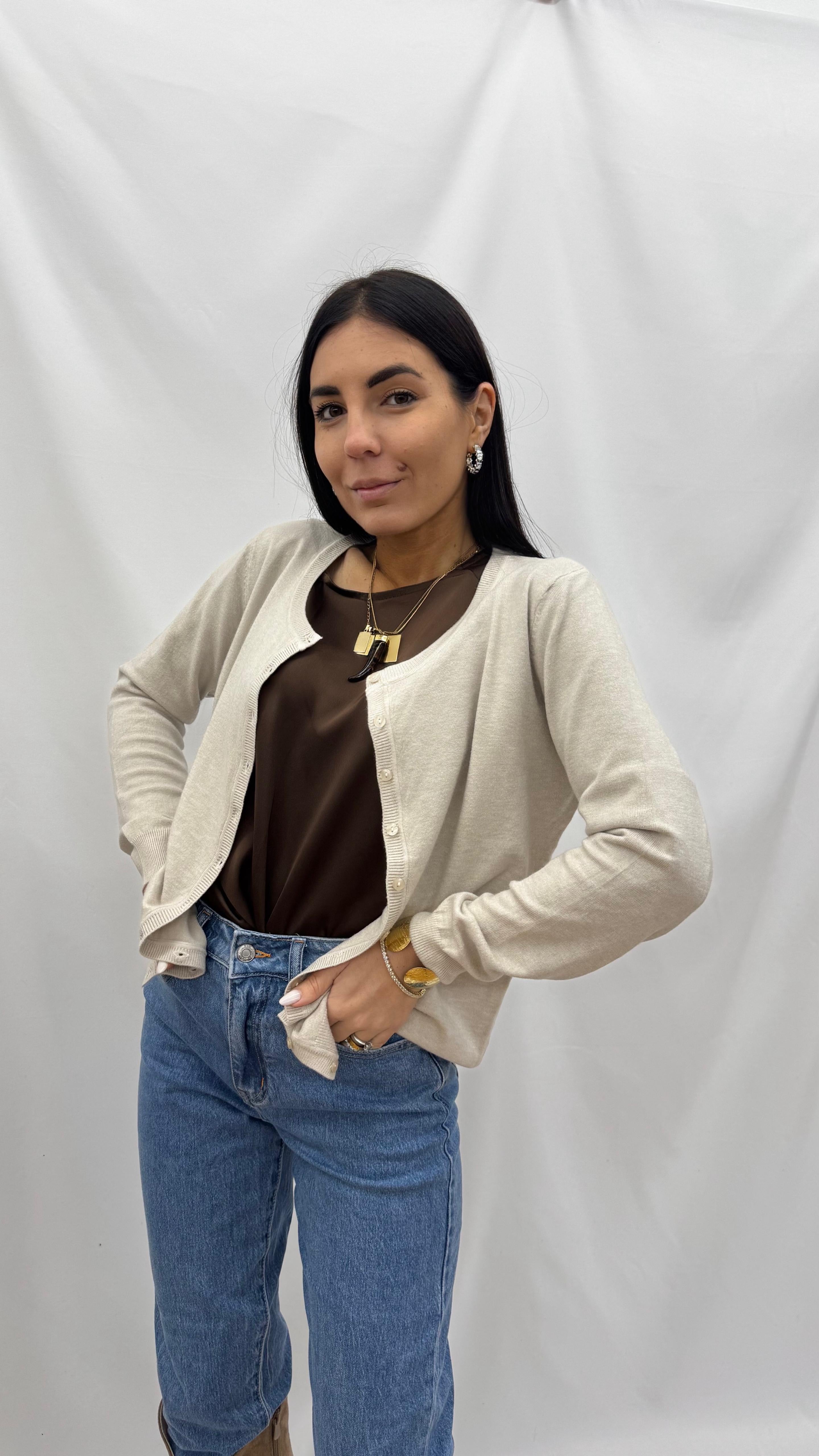 Pull Be You Bottoncini Ecru