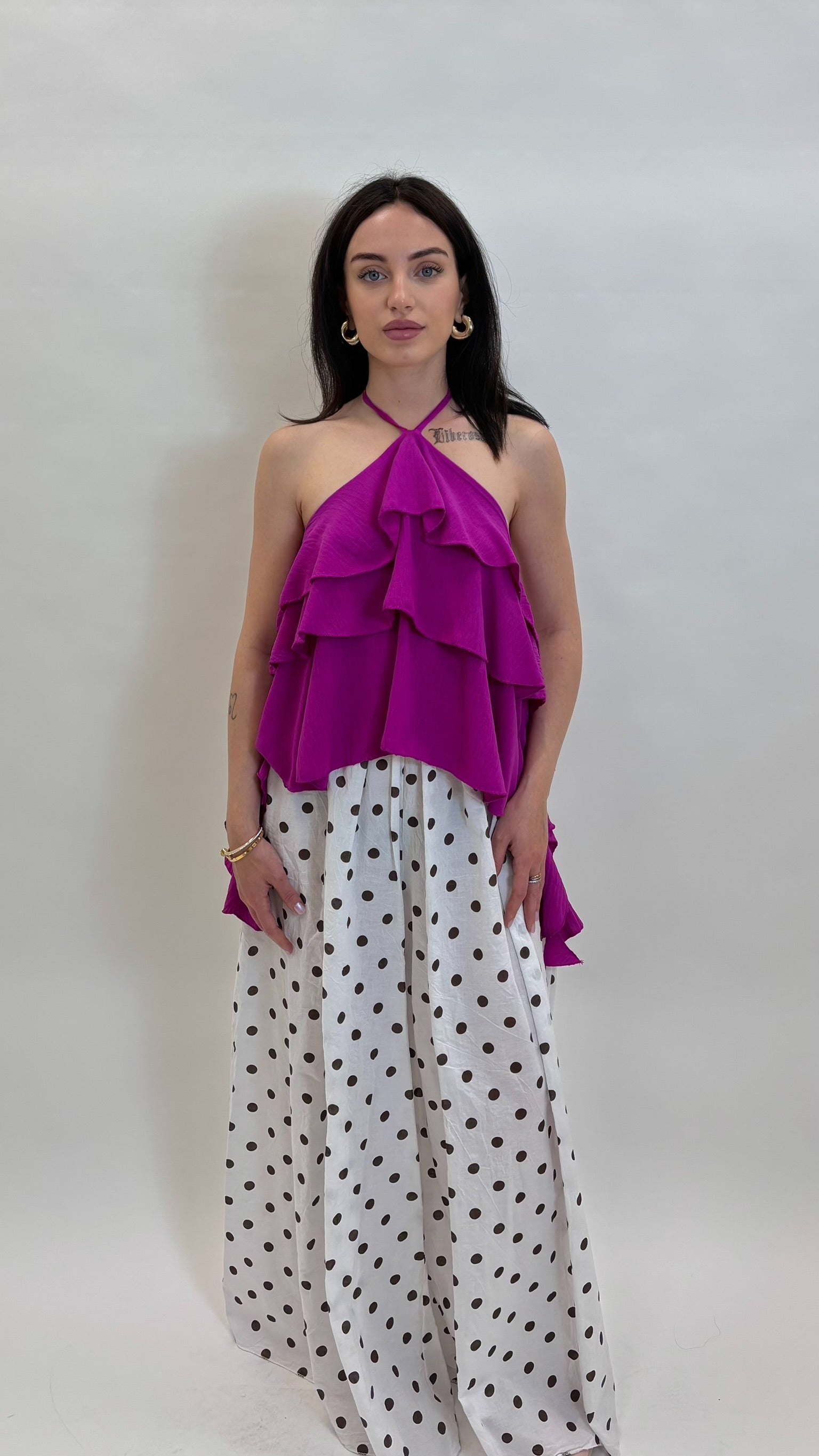 Pantalone Pois Bianco