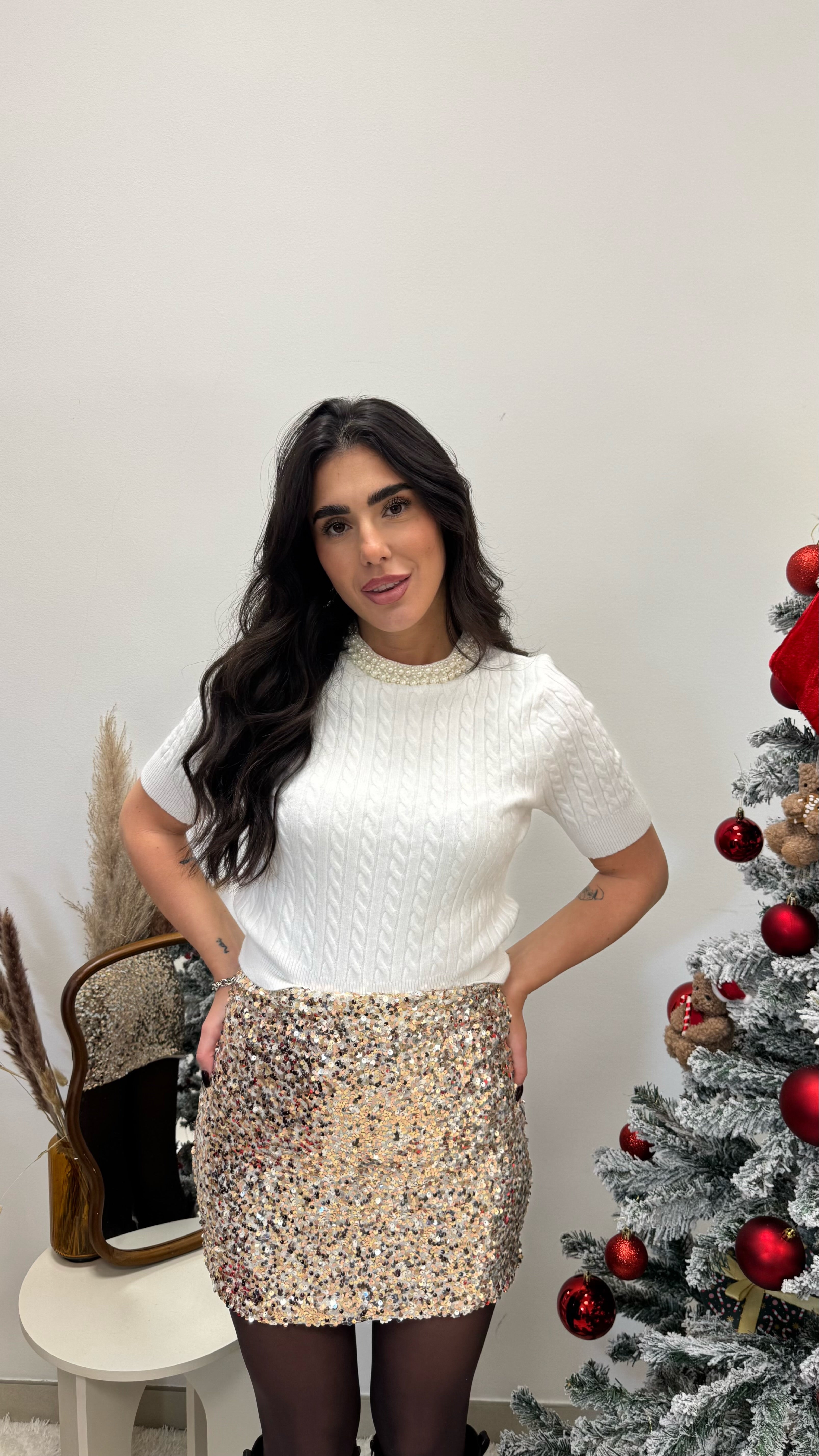 🥂Pull Trecce e girocollo Perle